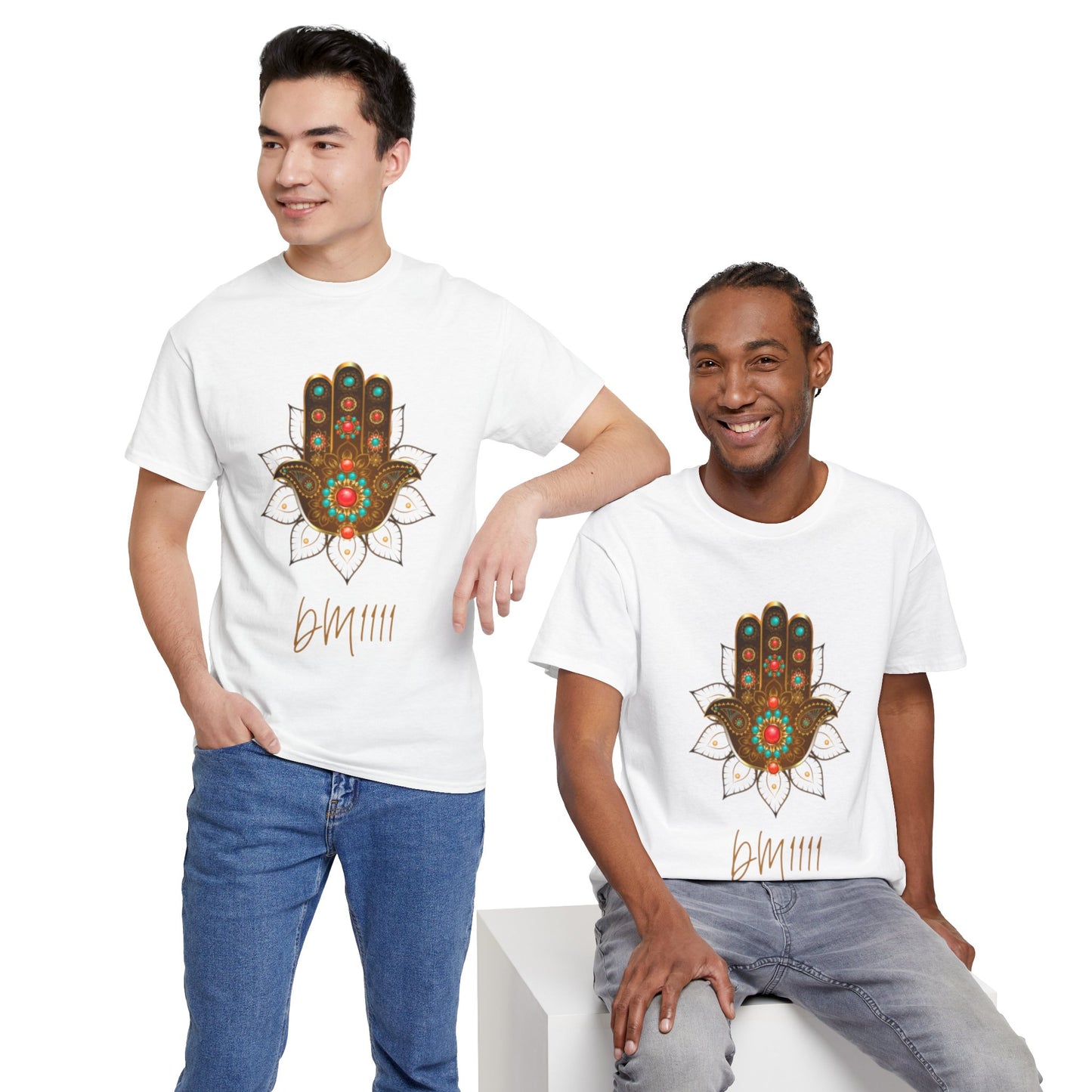 Gold Hamsa Hand DM1111 Unisex Heavy Cotton Tee