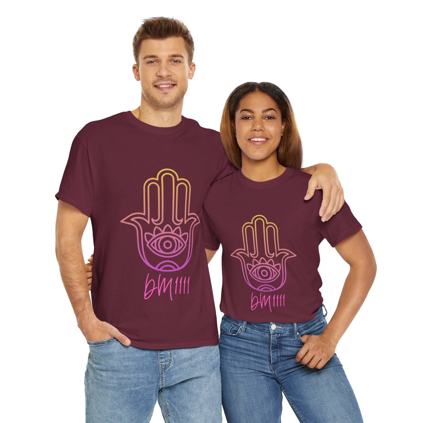 Multi Color Hamsa Hand DM1111 Unisex Heavy Cotton Tee