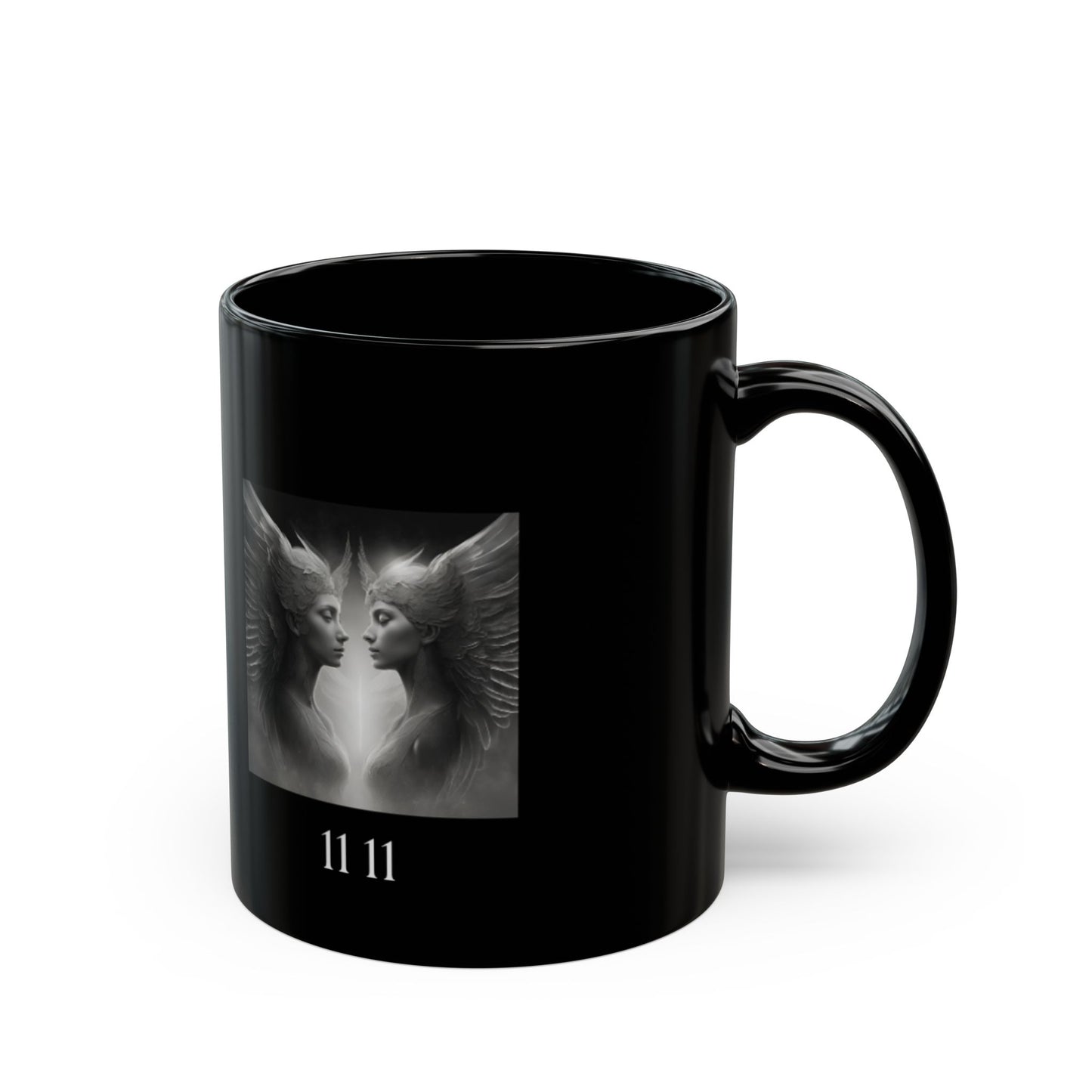 Angel 1111 Twin Flame DM1111 Black Mug (11oz, 15oz)