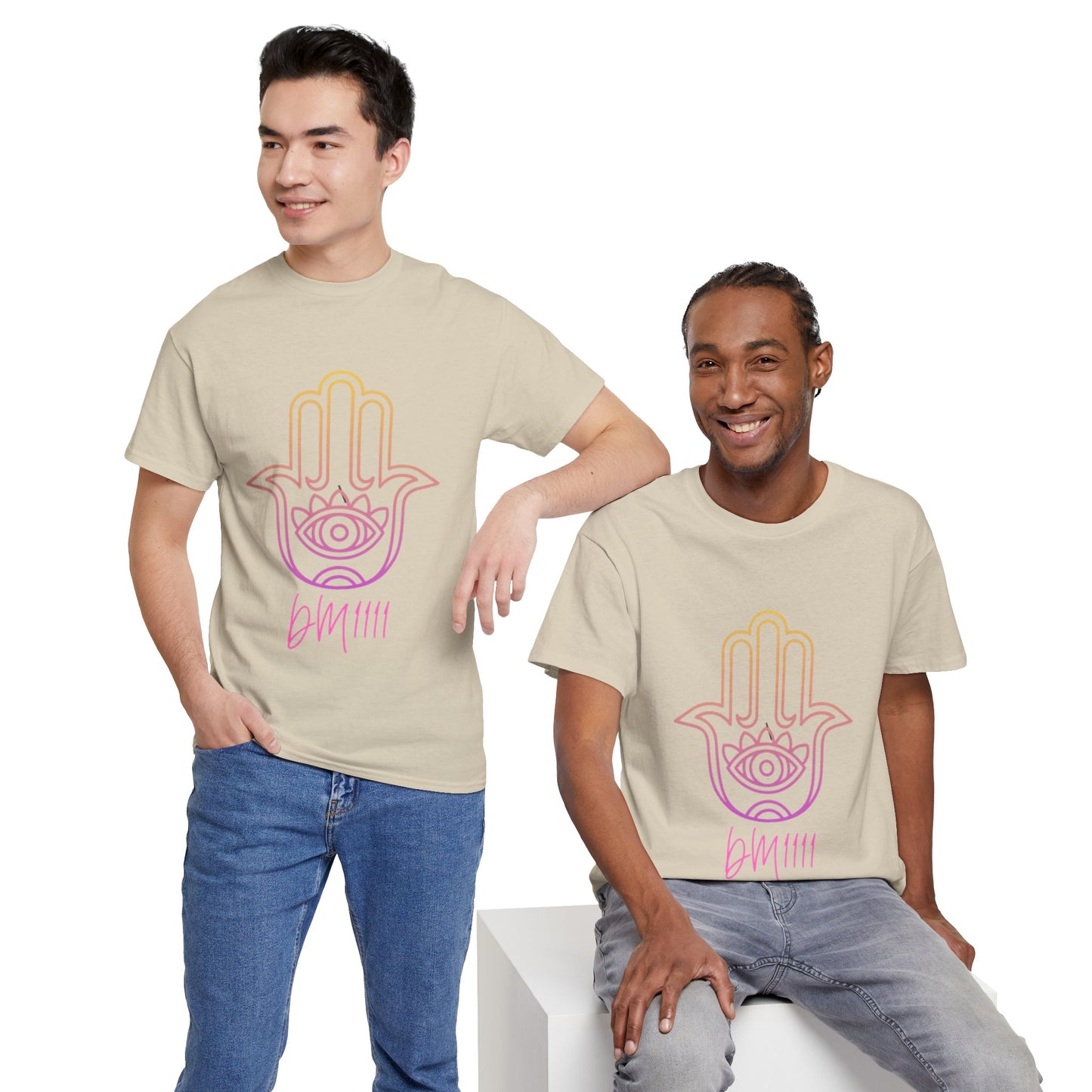 Multi Color Hamsa Hand DM1111 Unisex Heavy Cotton Tee