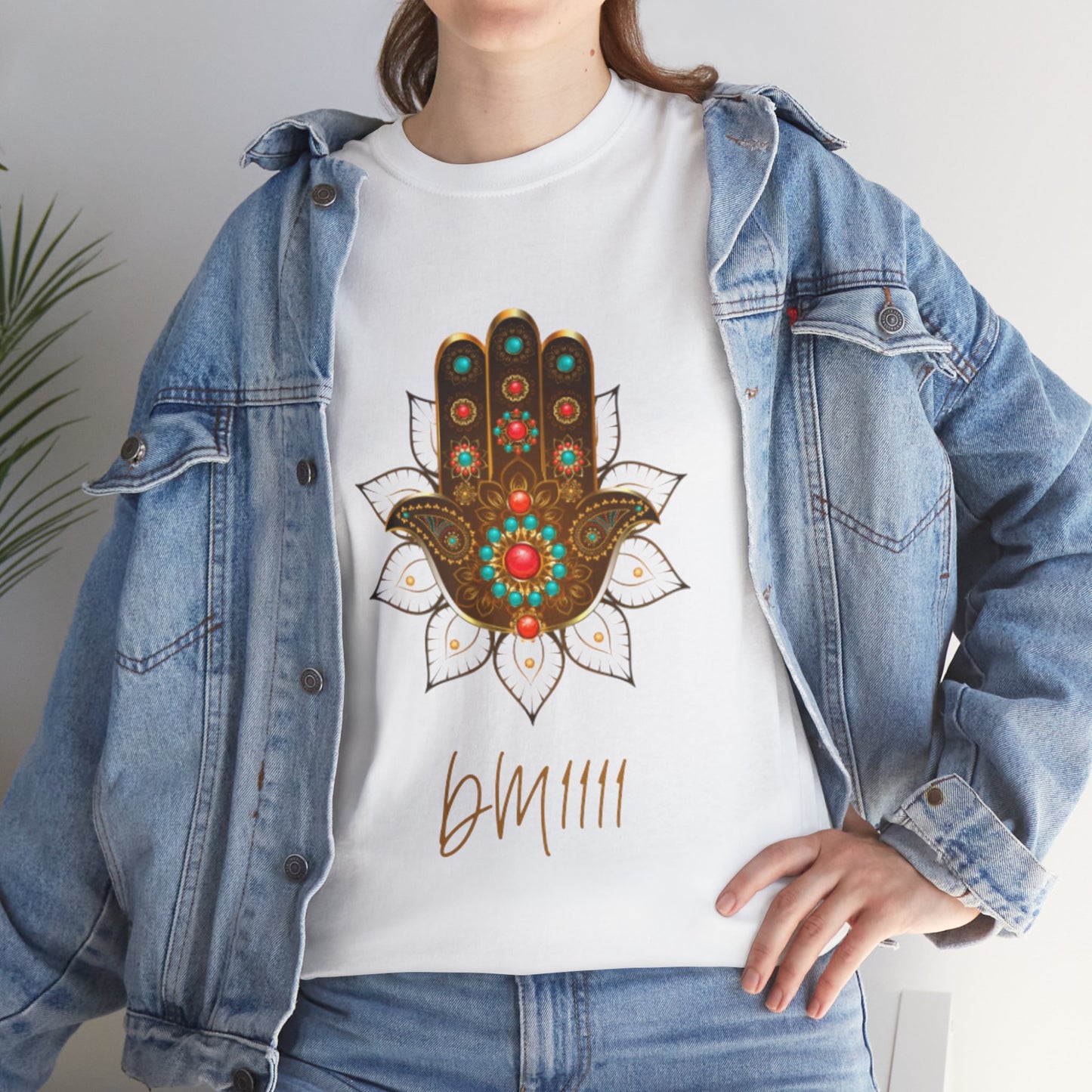 Gold Hamsa Hand DM1111 Unisex Heavy Cotton Tee