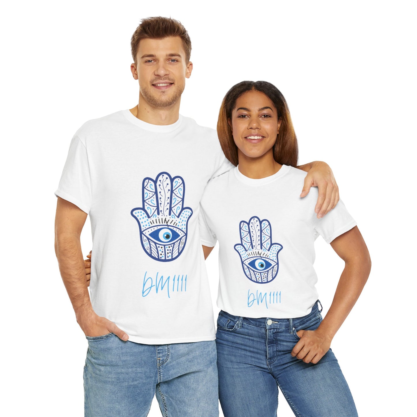 Blue Hamsa Hands DM1111 Unisex Heavy Cotton Tee