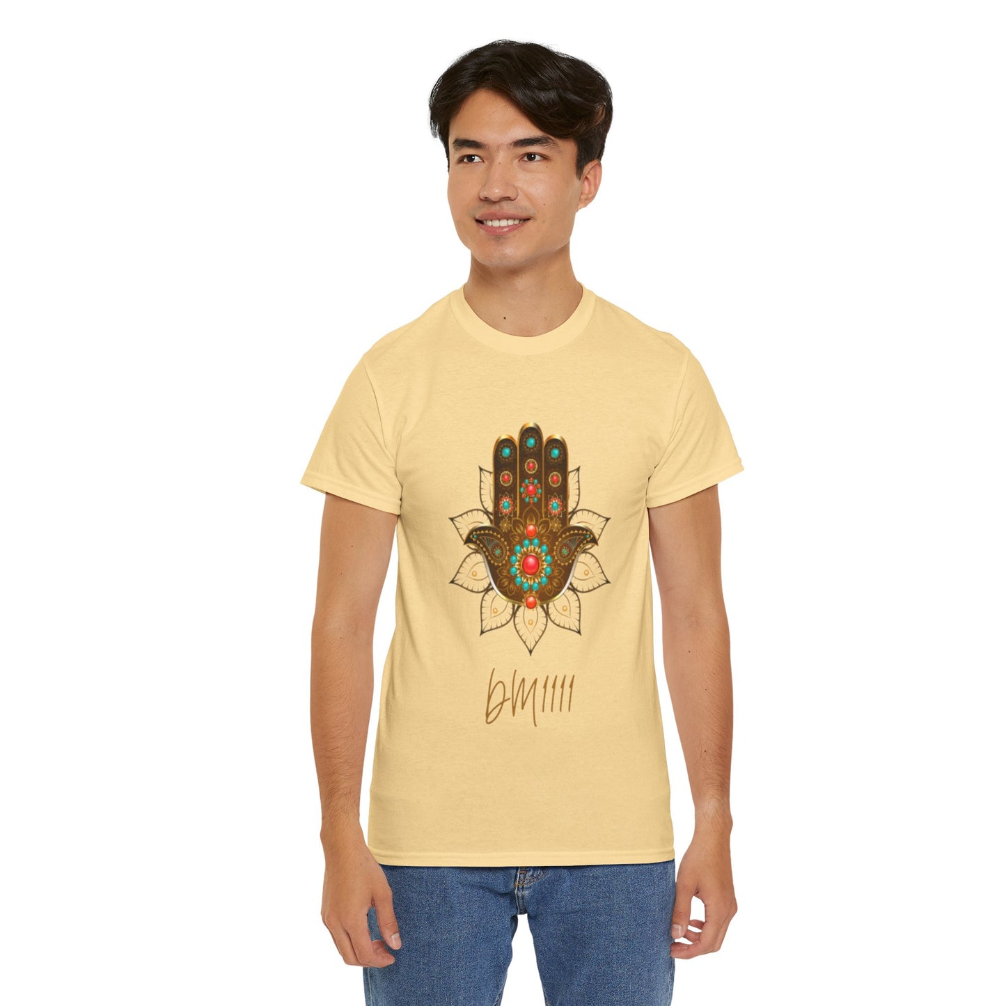 Gold Hamsa Hand DM1111 Unisex Heavy Cotton Tee