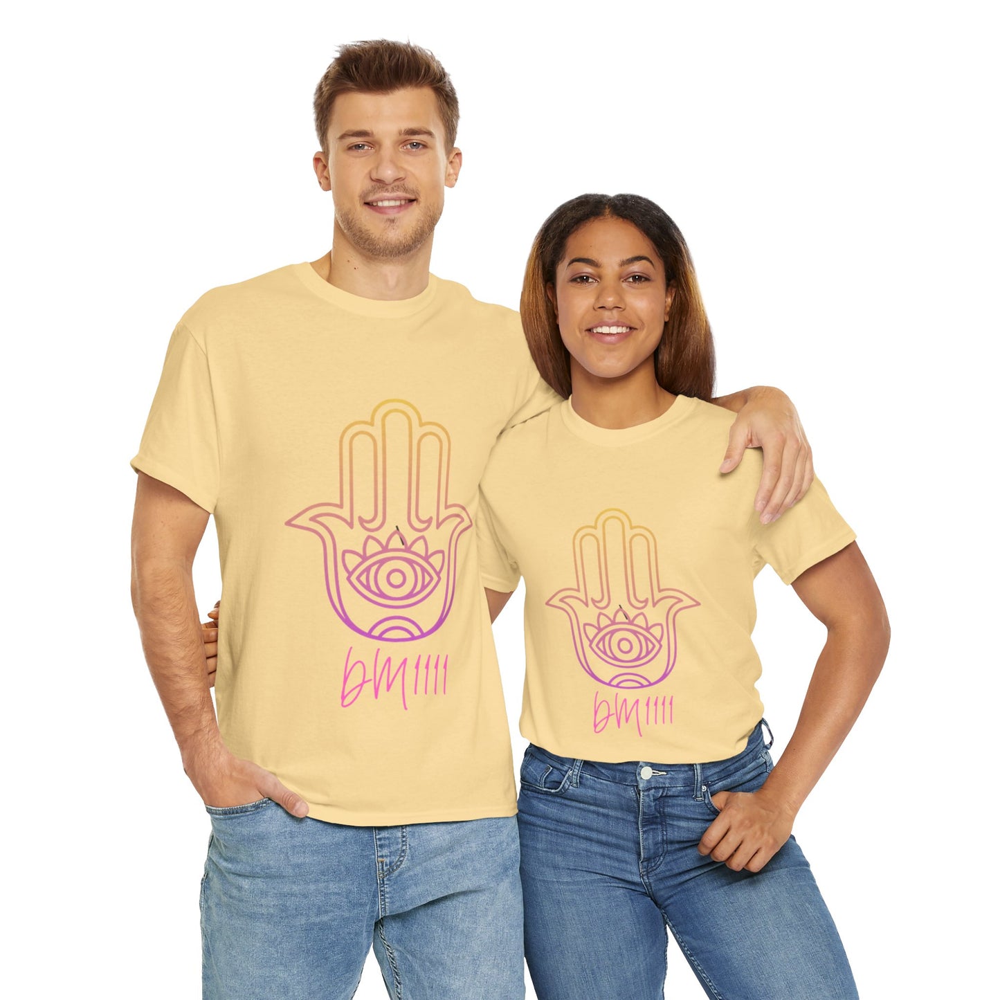 Multi Color Hamsa Hand DM1111 Unisex Heavy Cotton Tee