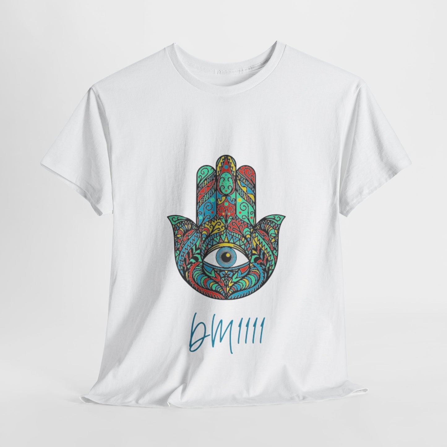 Green Hamsa Hand Eye DM1111 Unisex Heavy Cotton Tee