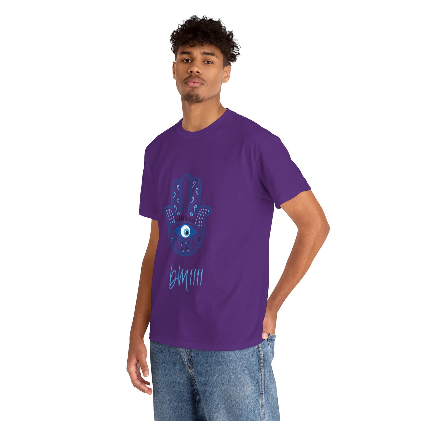 Blue Hamsa Hands DM1111 Unisex Heavy Cotton Tee