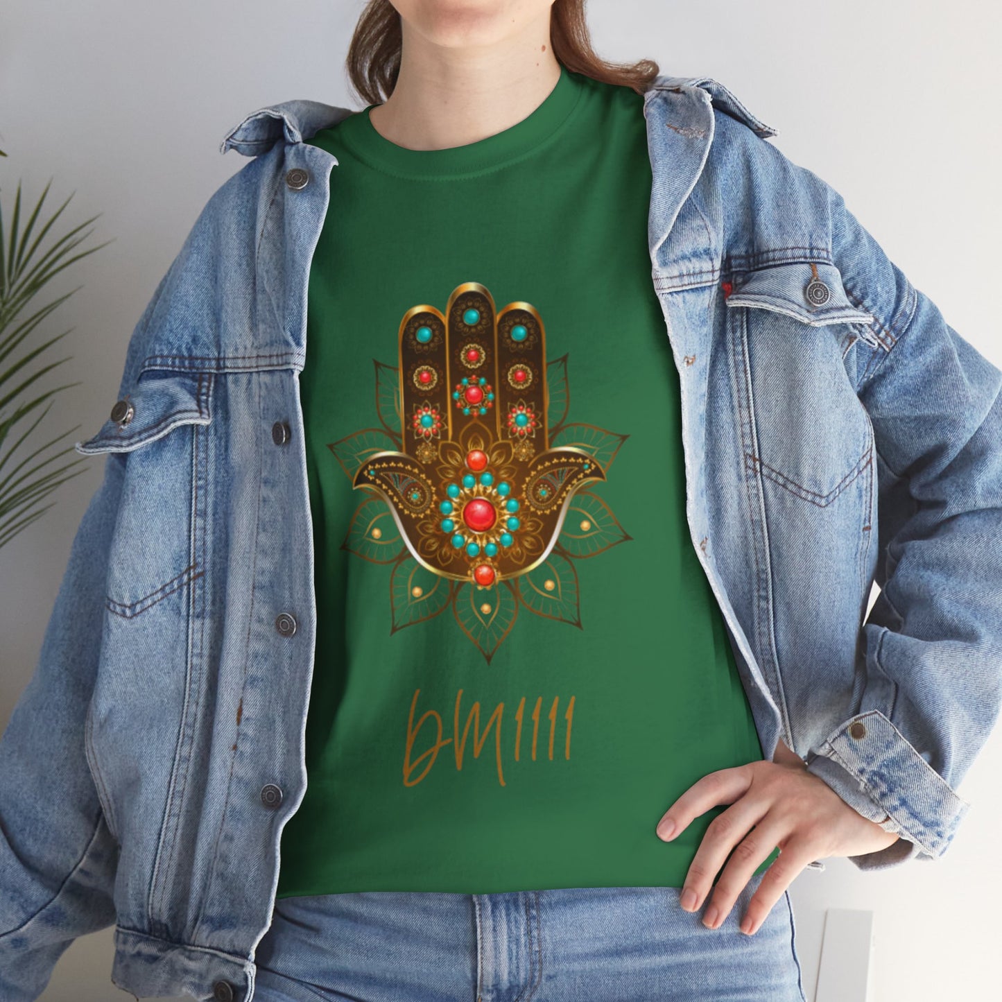 Gold Hamsa Hand DM1111 Unisex Heavy Cotton Tee