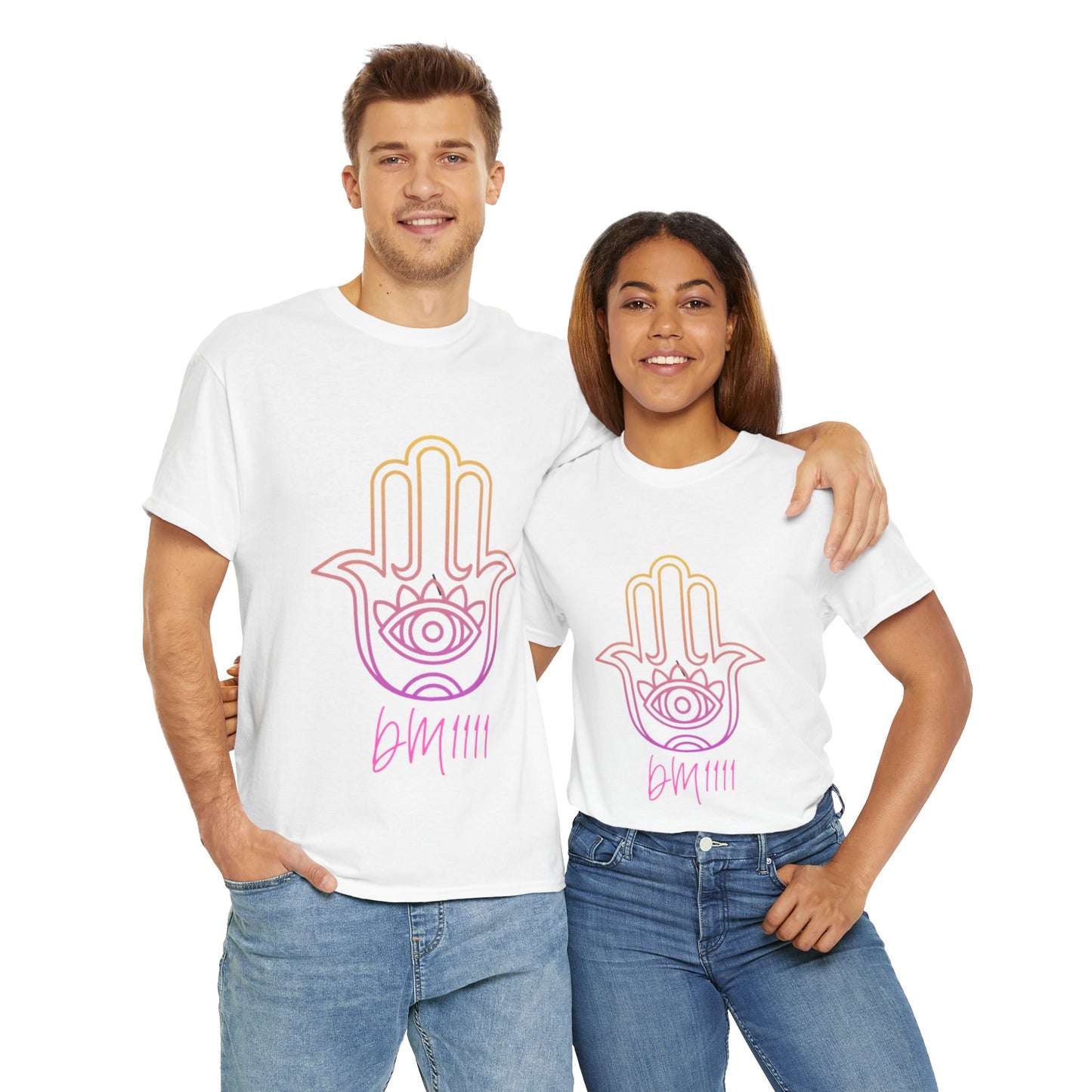 Multi Color Hamsa Hand DM1111 Unisex Heavy Cotton Tee