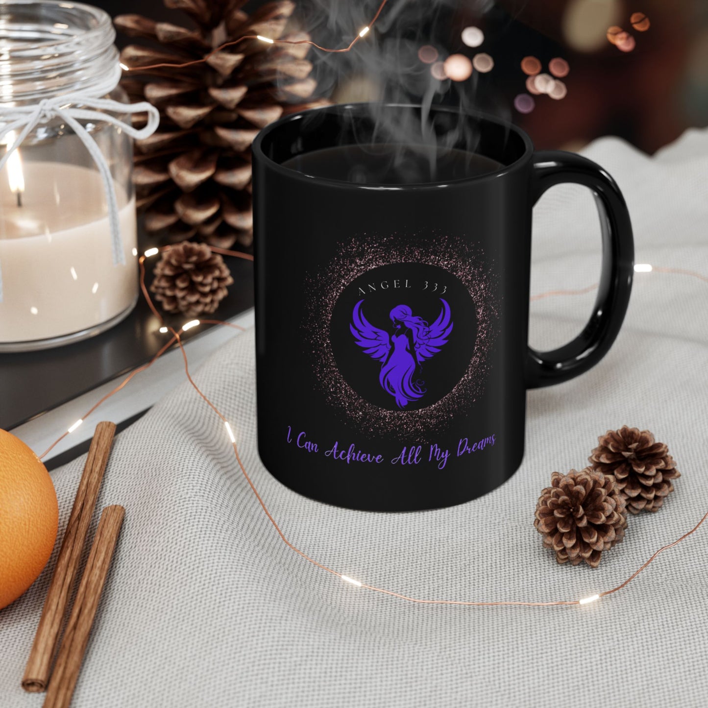 Angel 333 DM1111 Black Mug (11oz, 15oz)