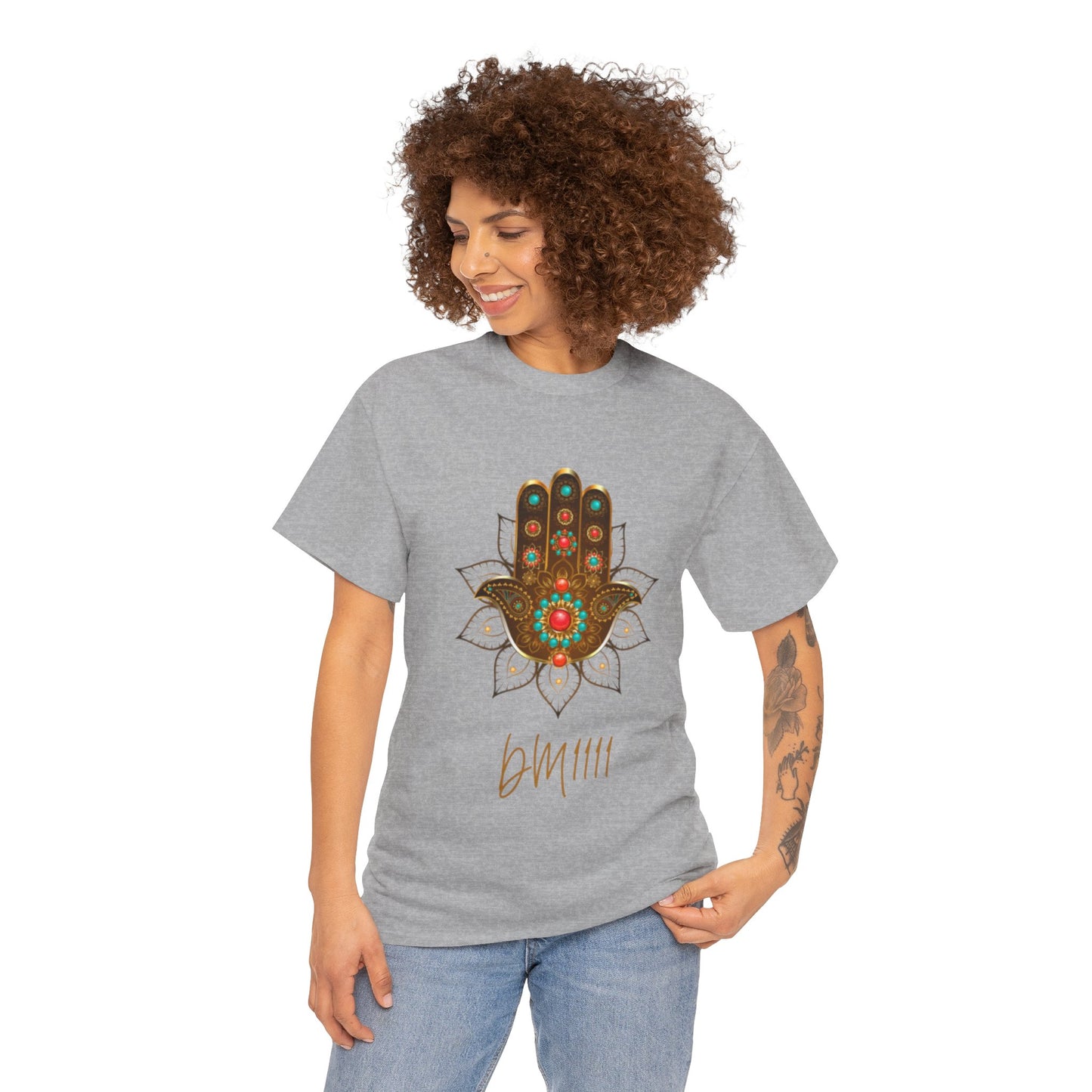 Gold Hamsa Hand DM1111 Unisex Heavy Cotton Tee