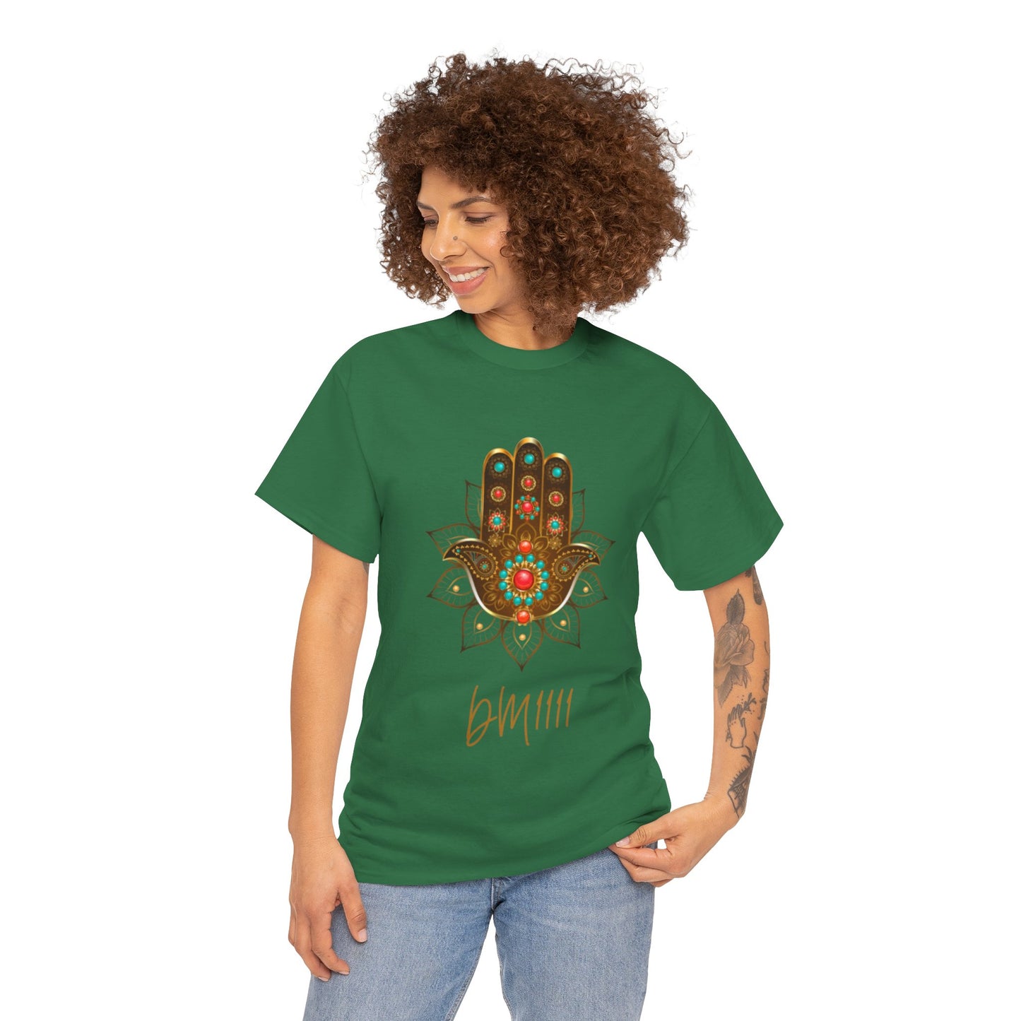 Gold Hamsa Hand DM1111 Unisex Heavy Cotton Tee