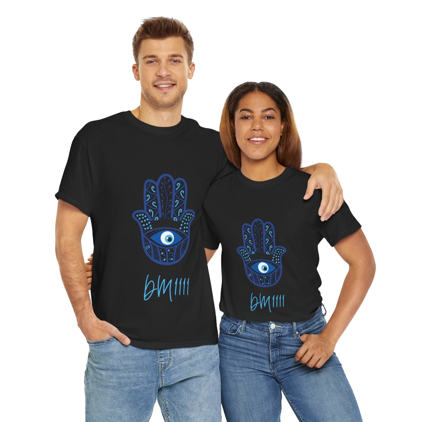 Blue Hamsa Hands DM1111 Unisex Heavy Cotton Tee