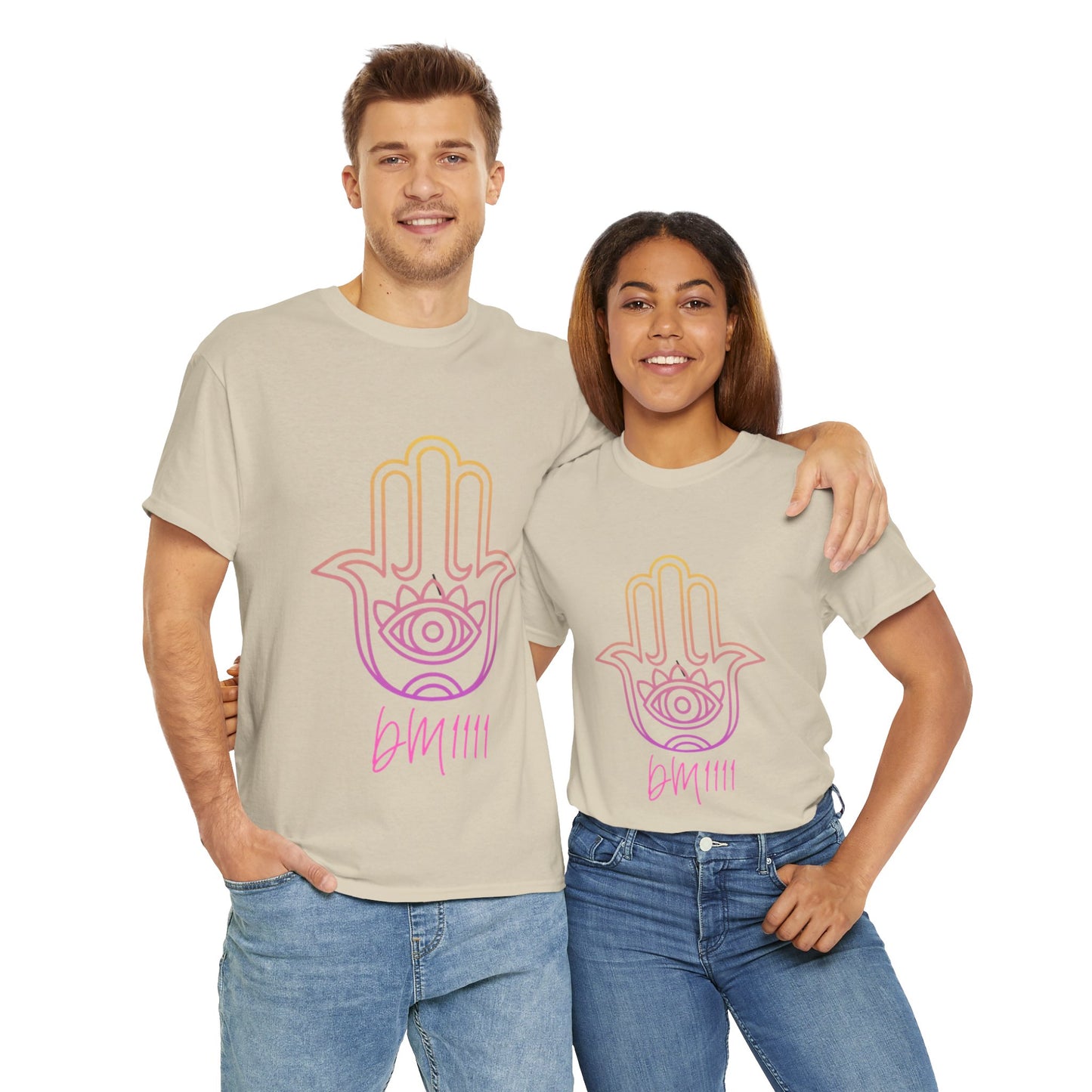 Multi Color Hamsa Hand DM1111 Unisex Heavy Cotton Tee