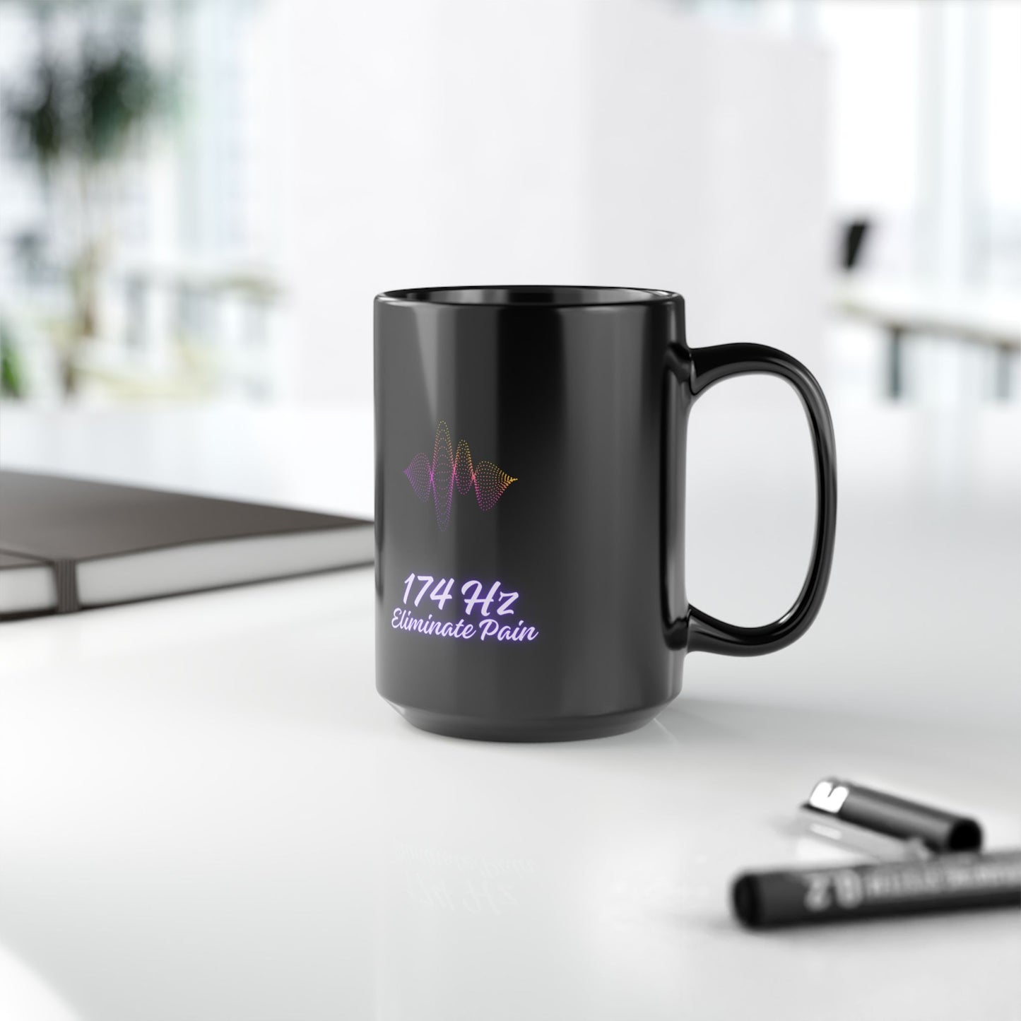 174 Hz Frequency DM1111 Black Mug (11oz, 15oz)