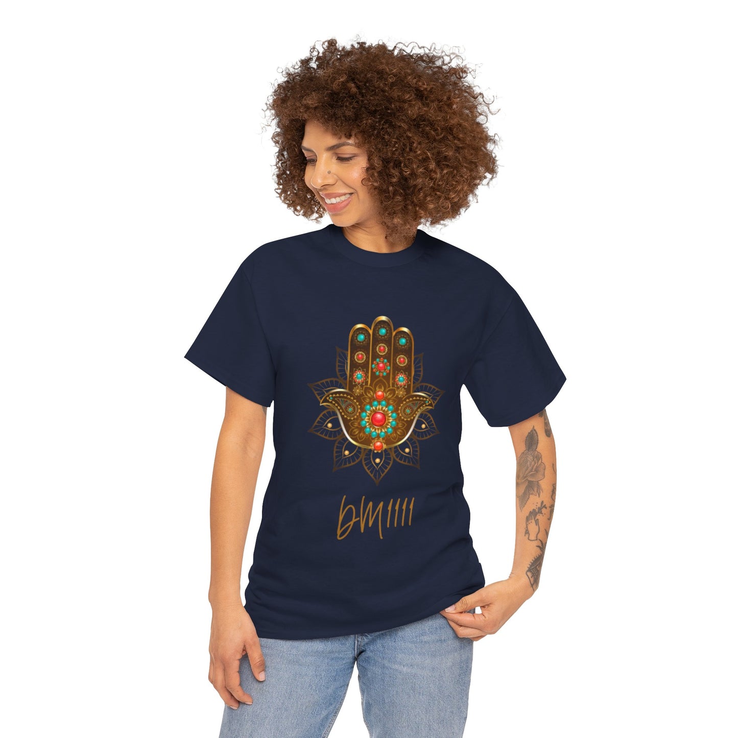 Gold Hamsa Hand DM1111 Unisex Heavy Cotton Tee