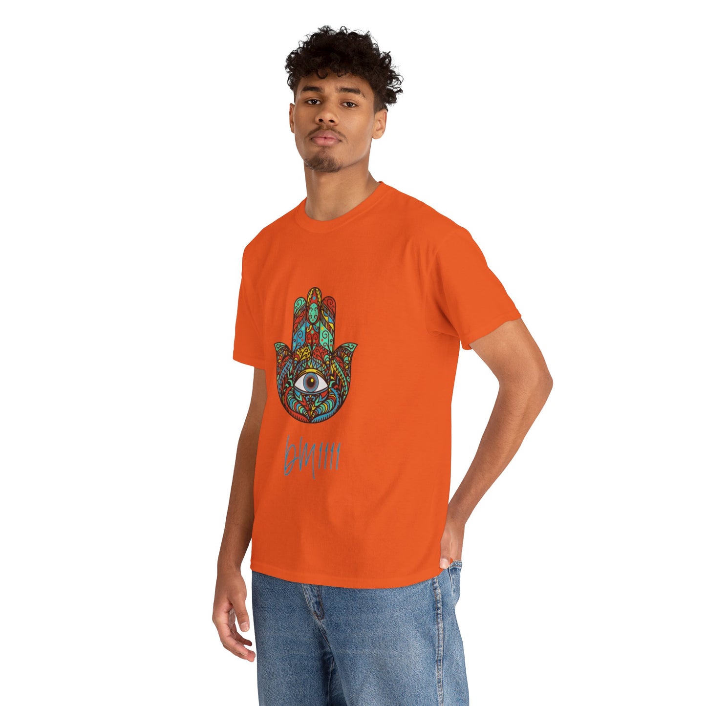 Green Hamsa Hand Eye DM1111 Unisex Heavy Cotton Tee