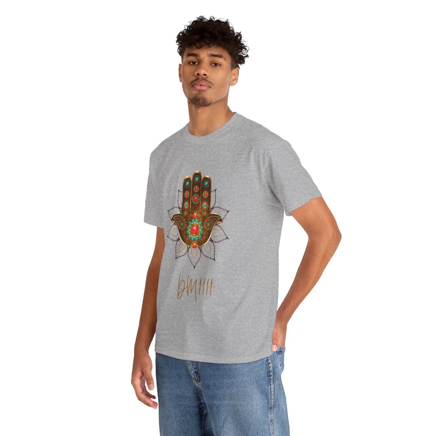 Gold Hamsa Hand DM1111 Unisex Heavy Cotton Tee