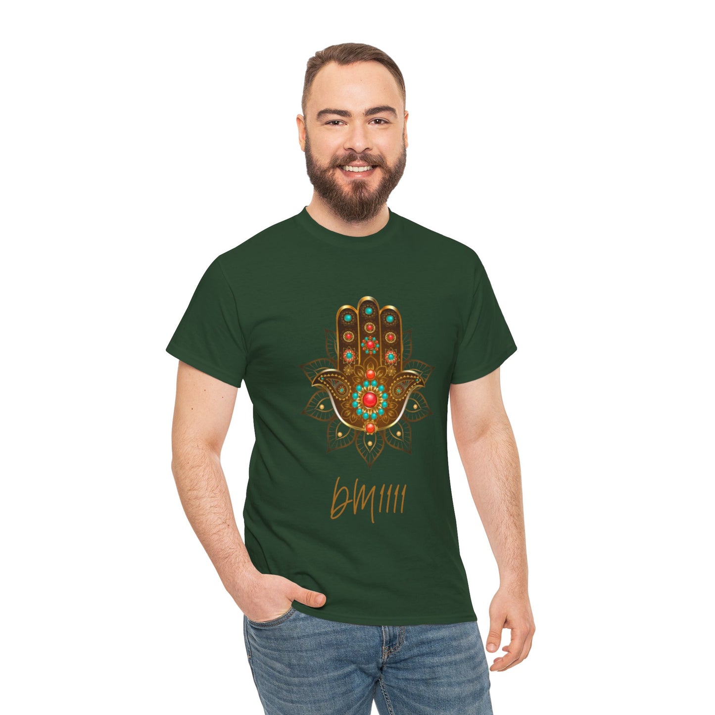 Gold Hamsa Hand DM1111 Unisex Heavy Cotton Tee