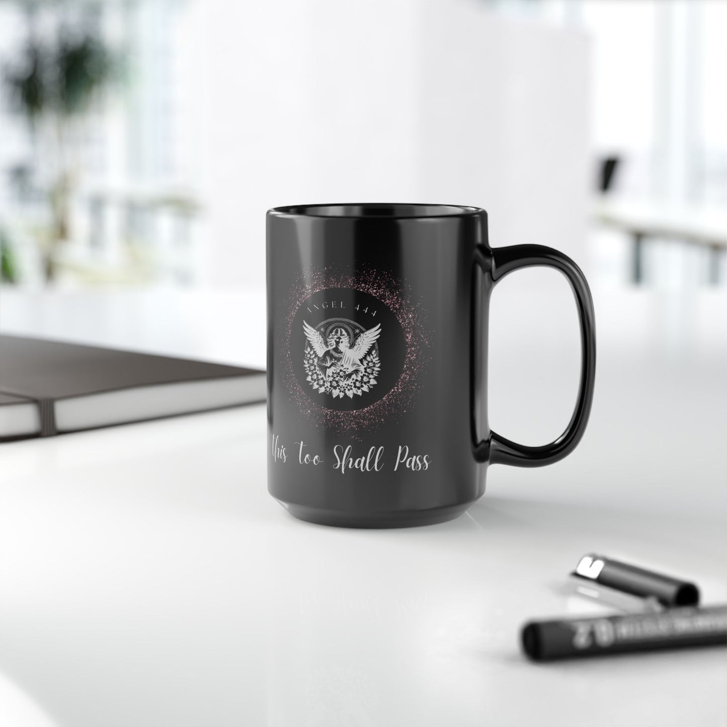 Angel 444 DM1111 Black Mug (11oz, 15oz)