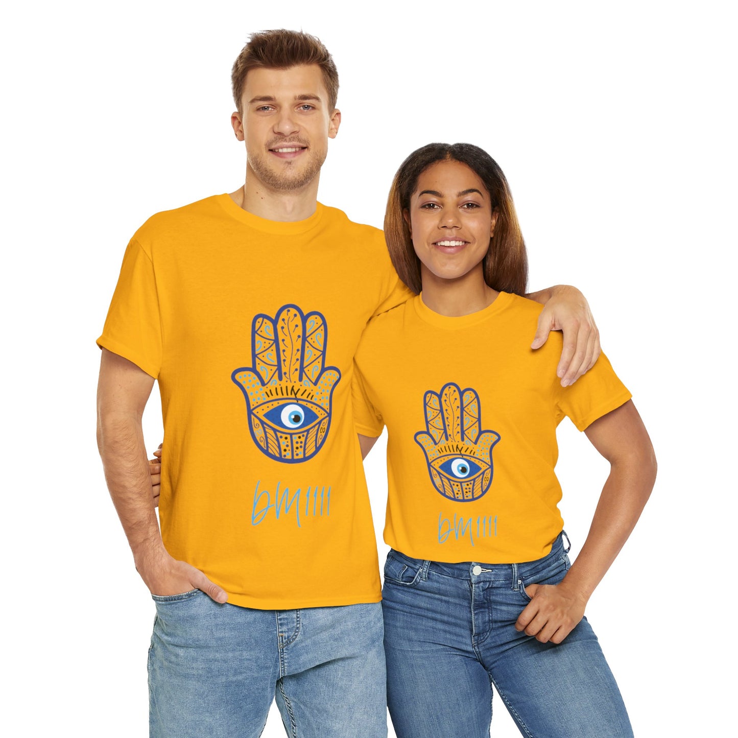 Blue Hamsa Hands DM1111 Unisex Heavy Cotton Tee