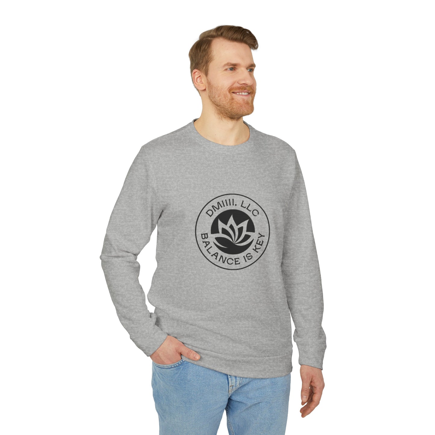 DM1111 Balance Is Key adidas® Unisex Fleece Crewneck Sweatshirt