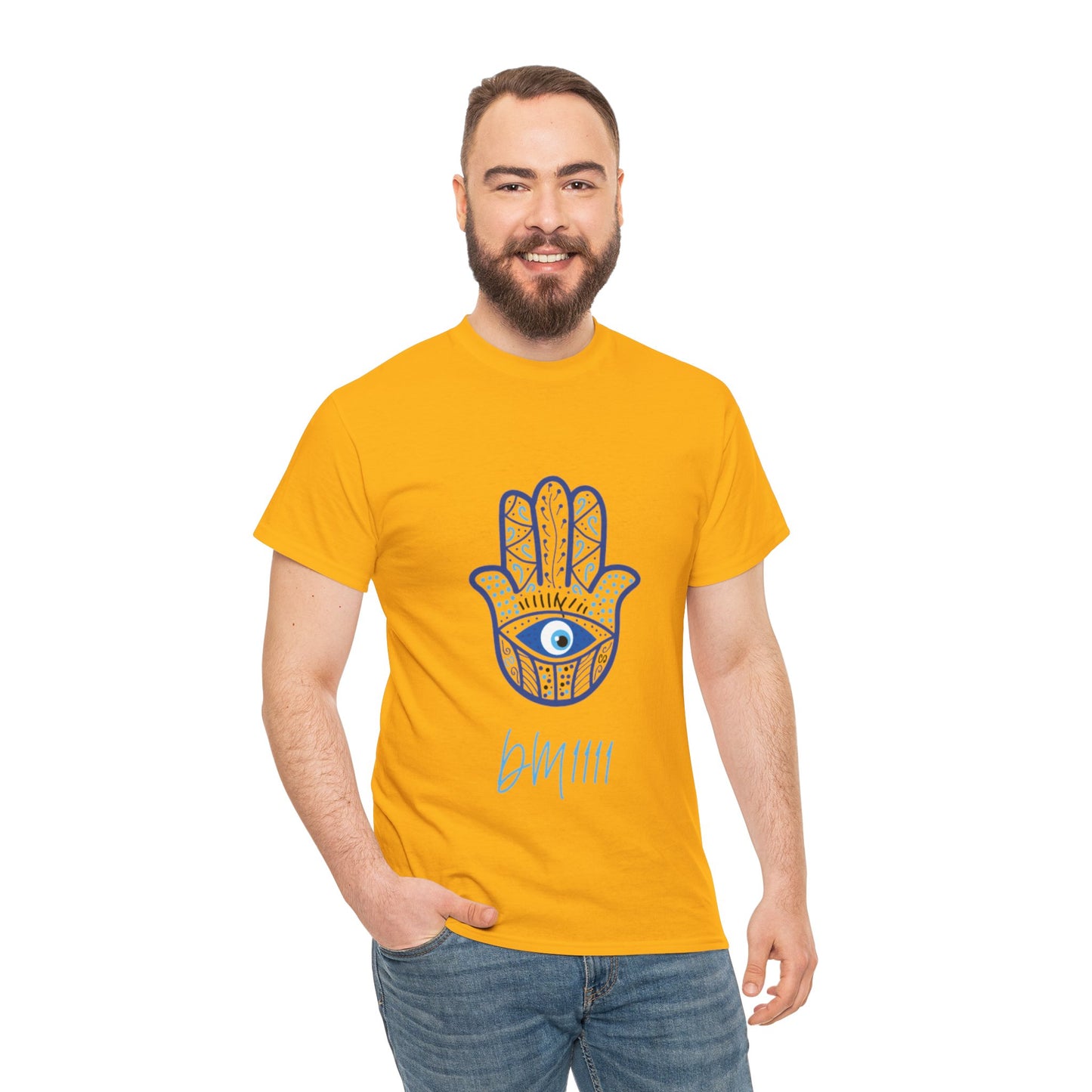 Blue Hamsa Hands DM1111 Unisex Heavy Cotton Tee