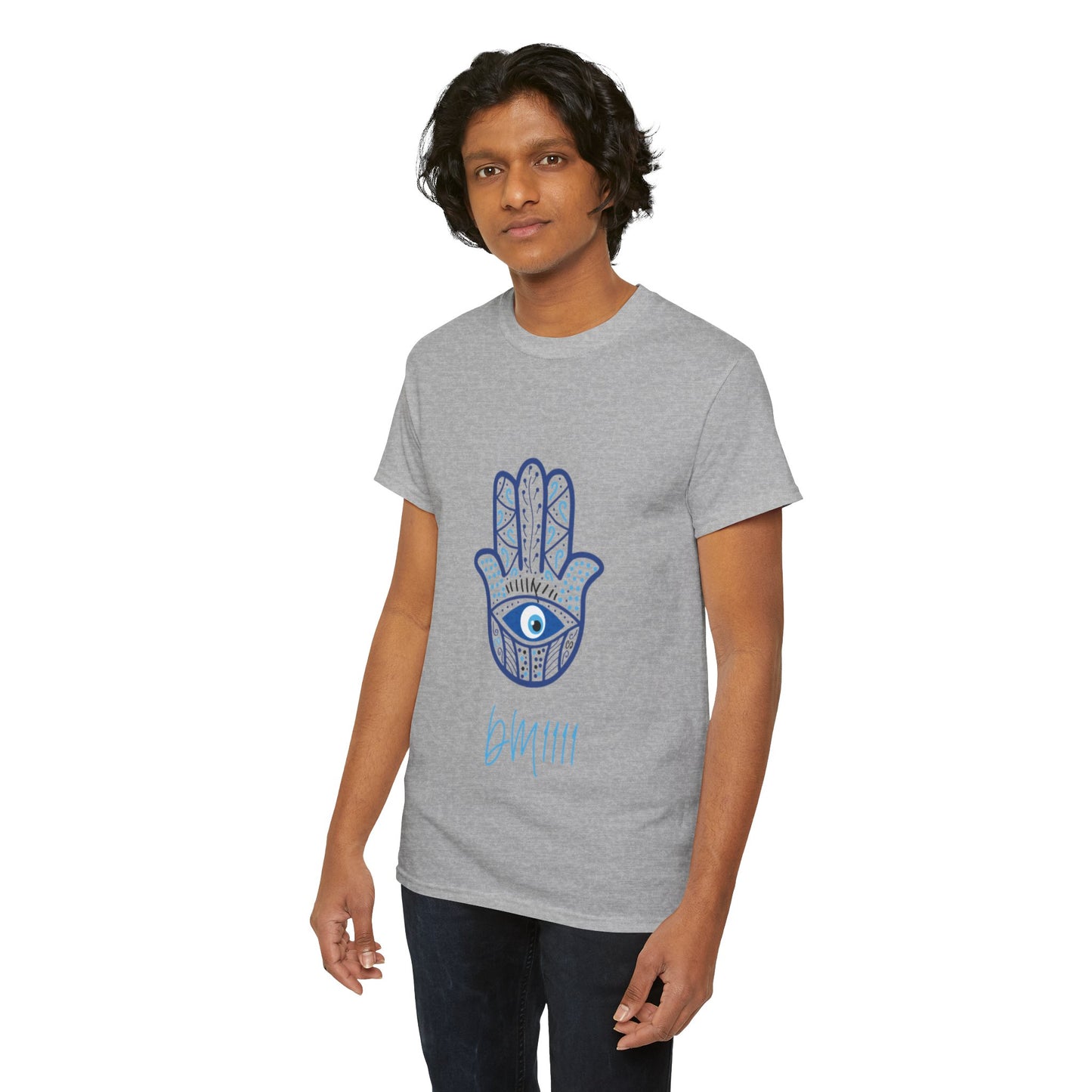 Blue Hamsa Hands DM1111 Unisex Heavy Cotton Tee