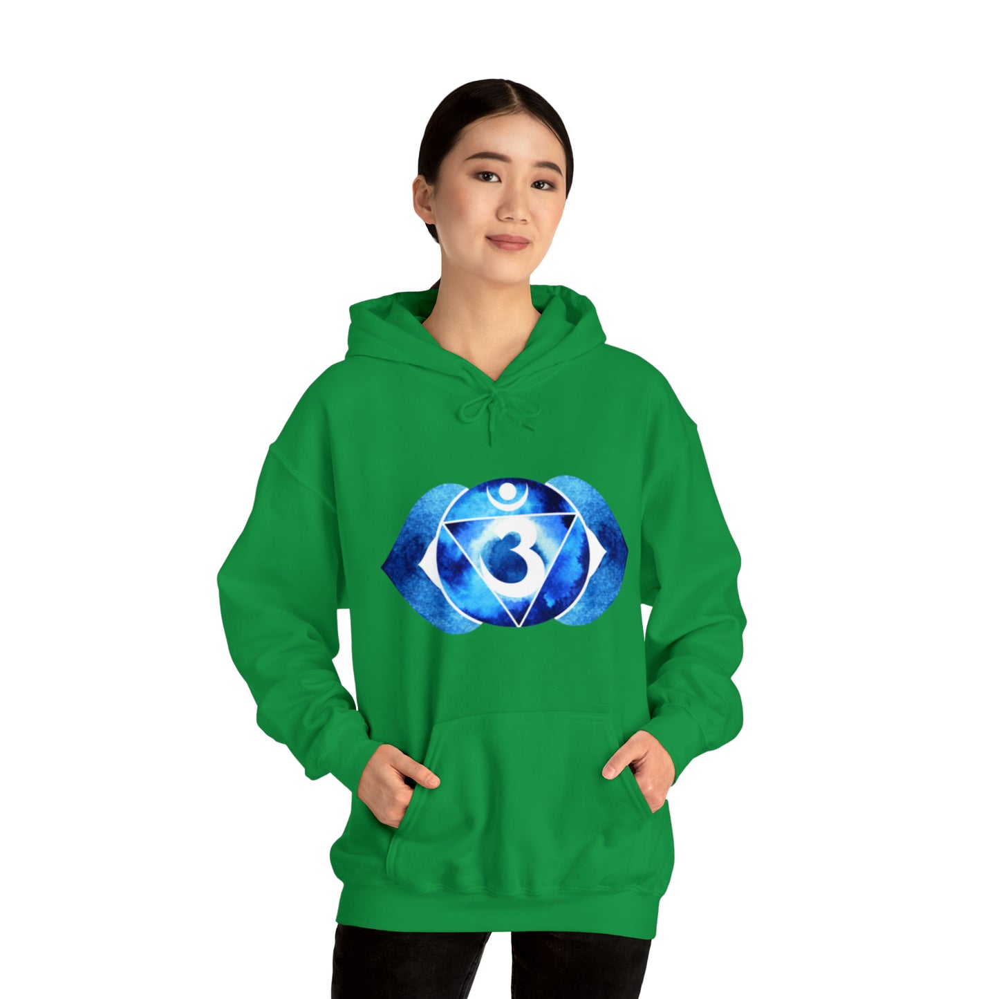 DM1111 Blue Third Eye Chakra Themed Unisex Heavy Blend™ Hooded Sweatshirt