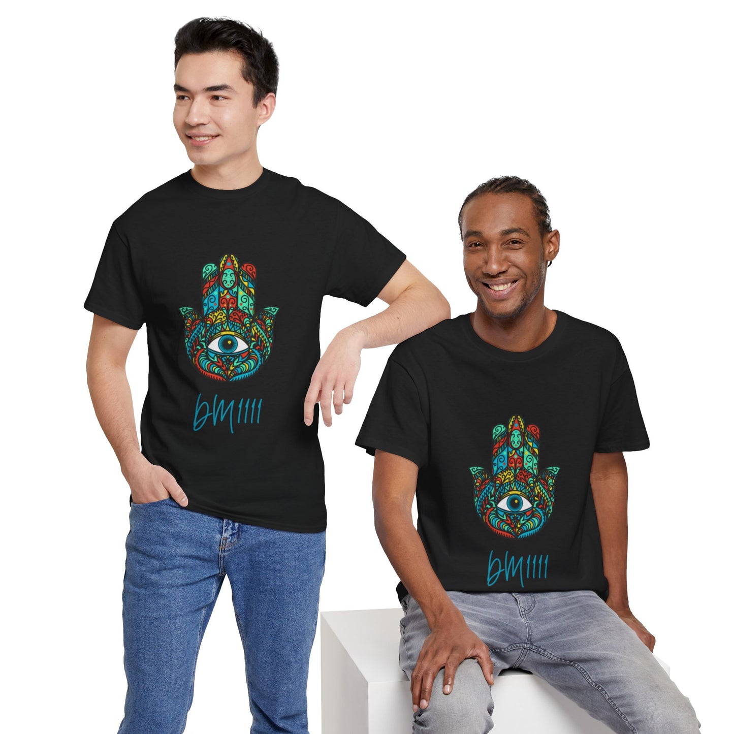 Green Hamsa Hand Eye DM1111 Unisex Heavy Cotton Tee