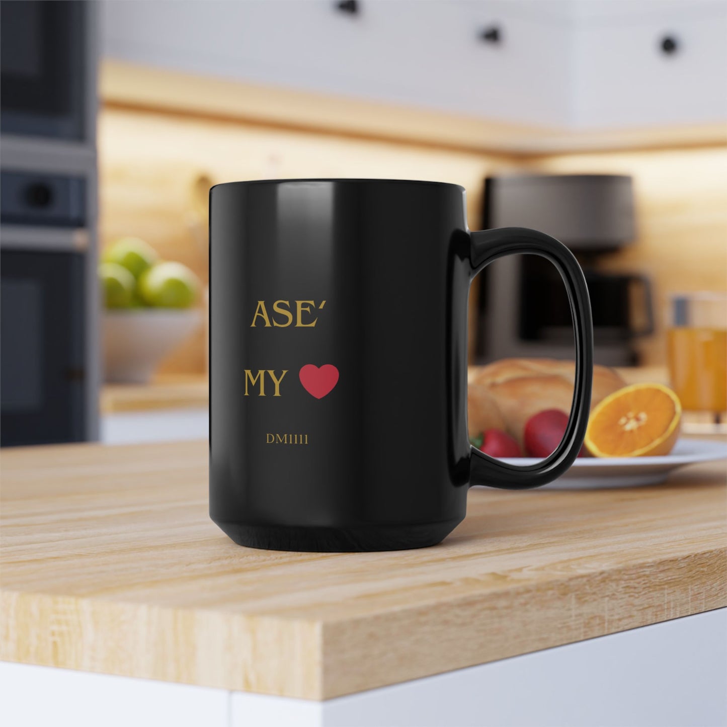 Ase' My Love DM1111 Black Mug (11oz, 15oz)