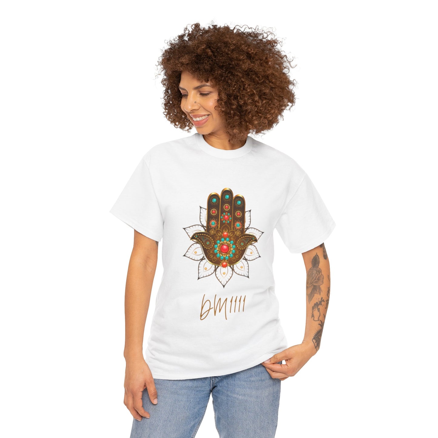 Gold Hamsa Hand DM1111 Unisex Heavy Cotton Tee