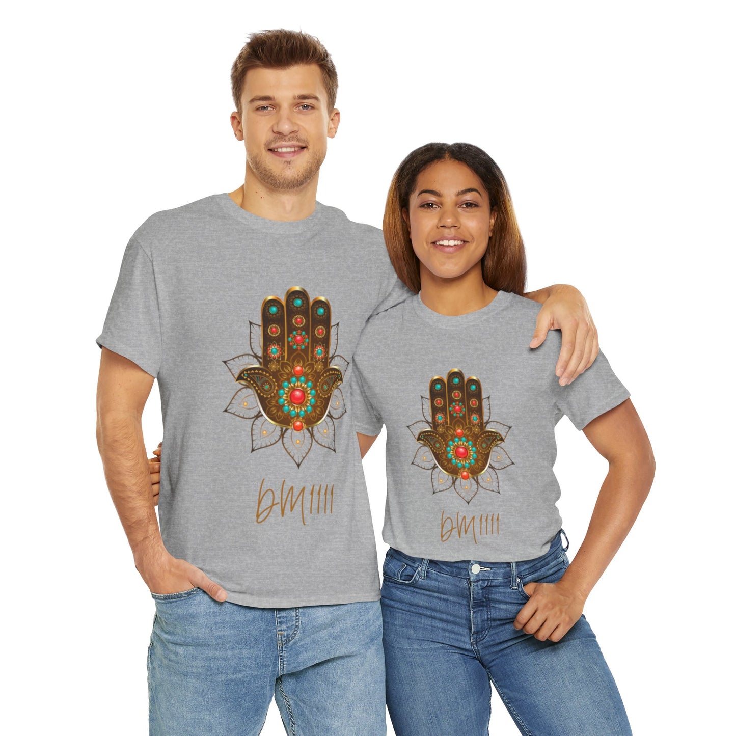 Gold Hamsa Hand DM1111 Unisex Heavy Cotton Tee