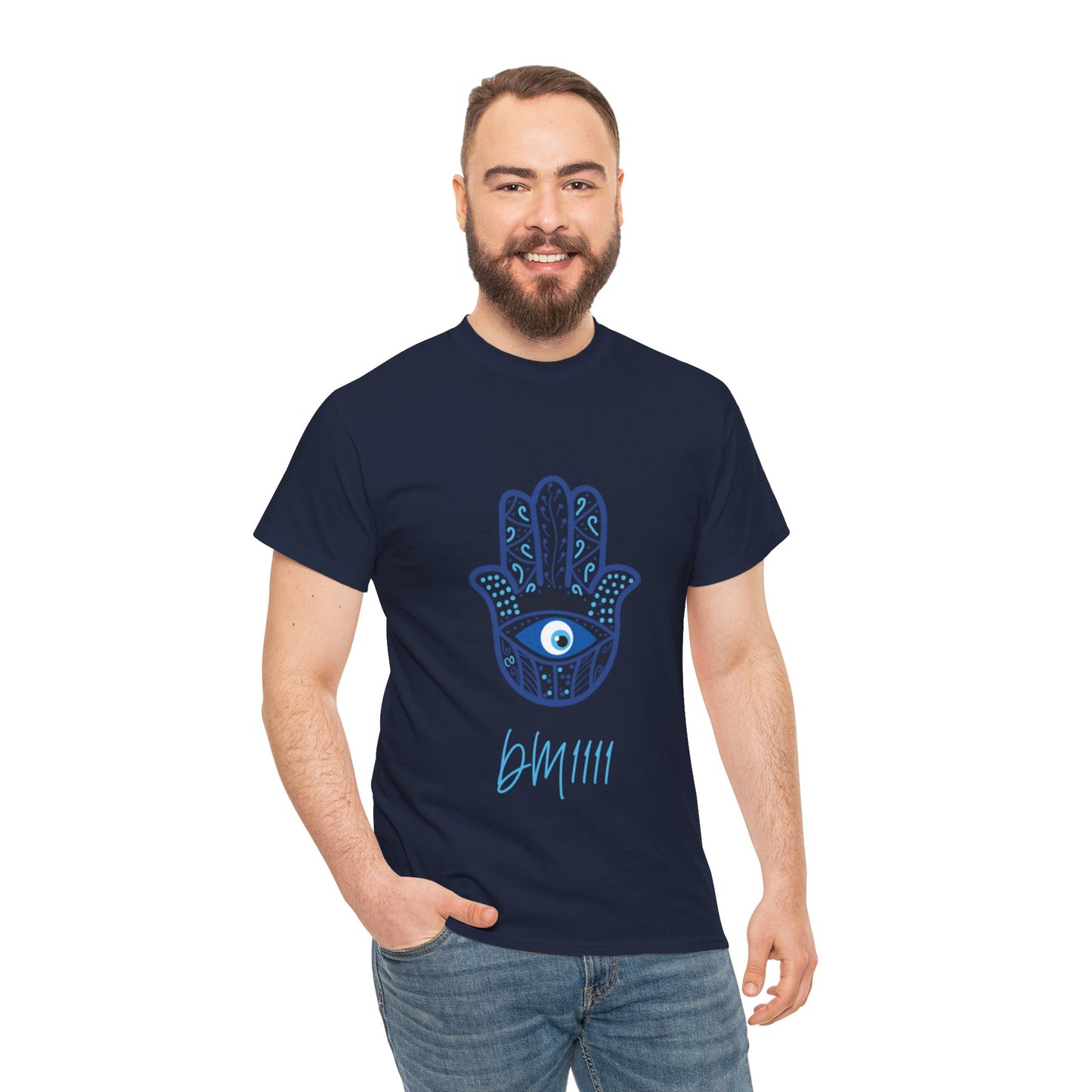 Blue Hamsa Hands DM1111 Unisex Heavy Cotton Tee