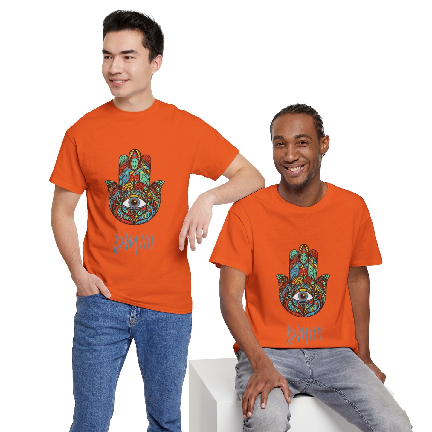 Green Hamsa Hand Eye DM1111 Unisex Heavy Cotton Tee