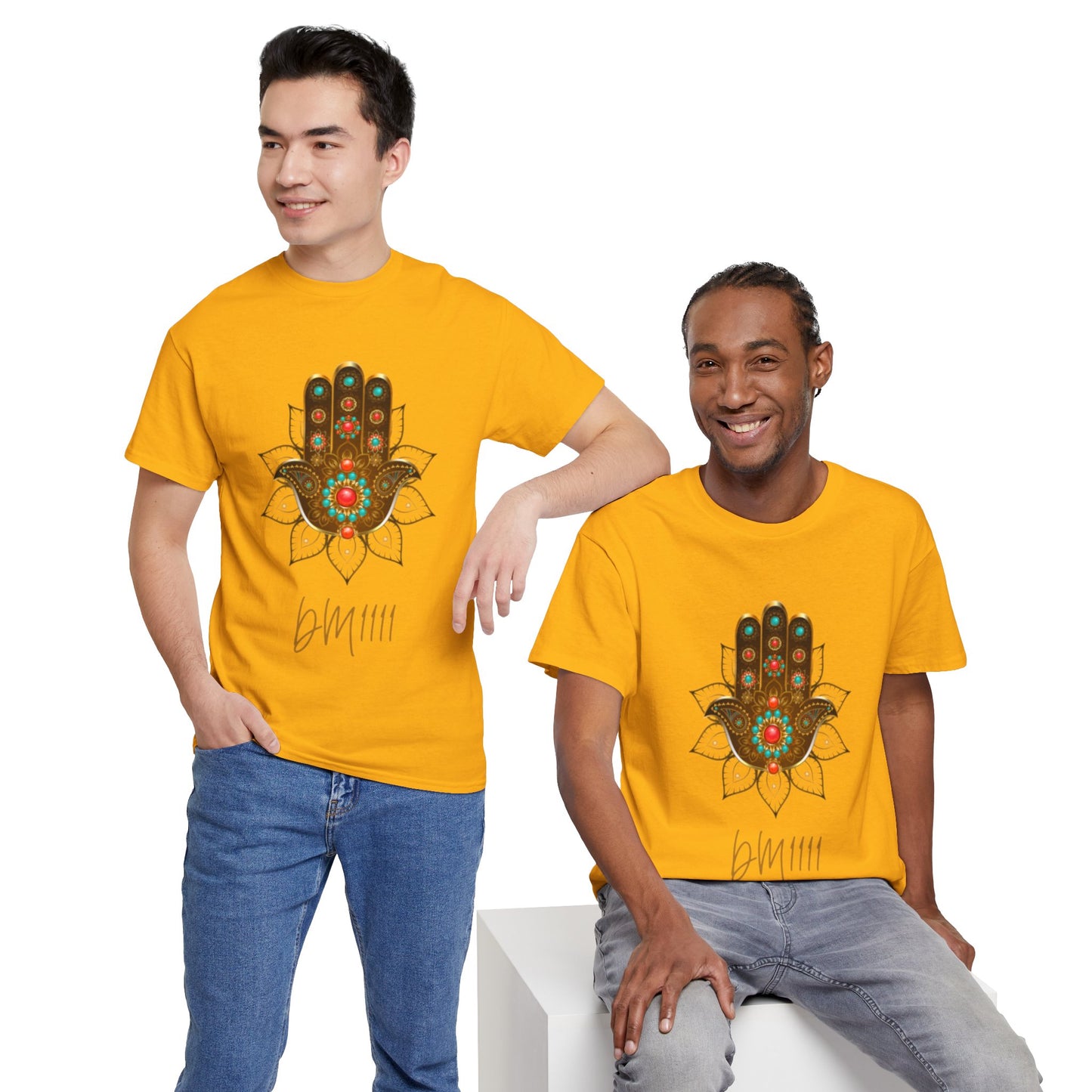 Gold Hamsa Hand DM1111 Unisex Heavy Cotton Tee