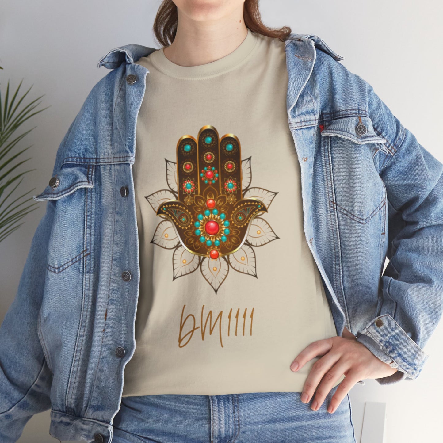 Gold Hamsa Hand DM1111 Unisex Heavy Cotton Tee