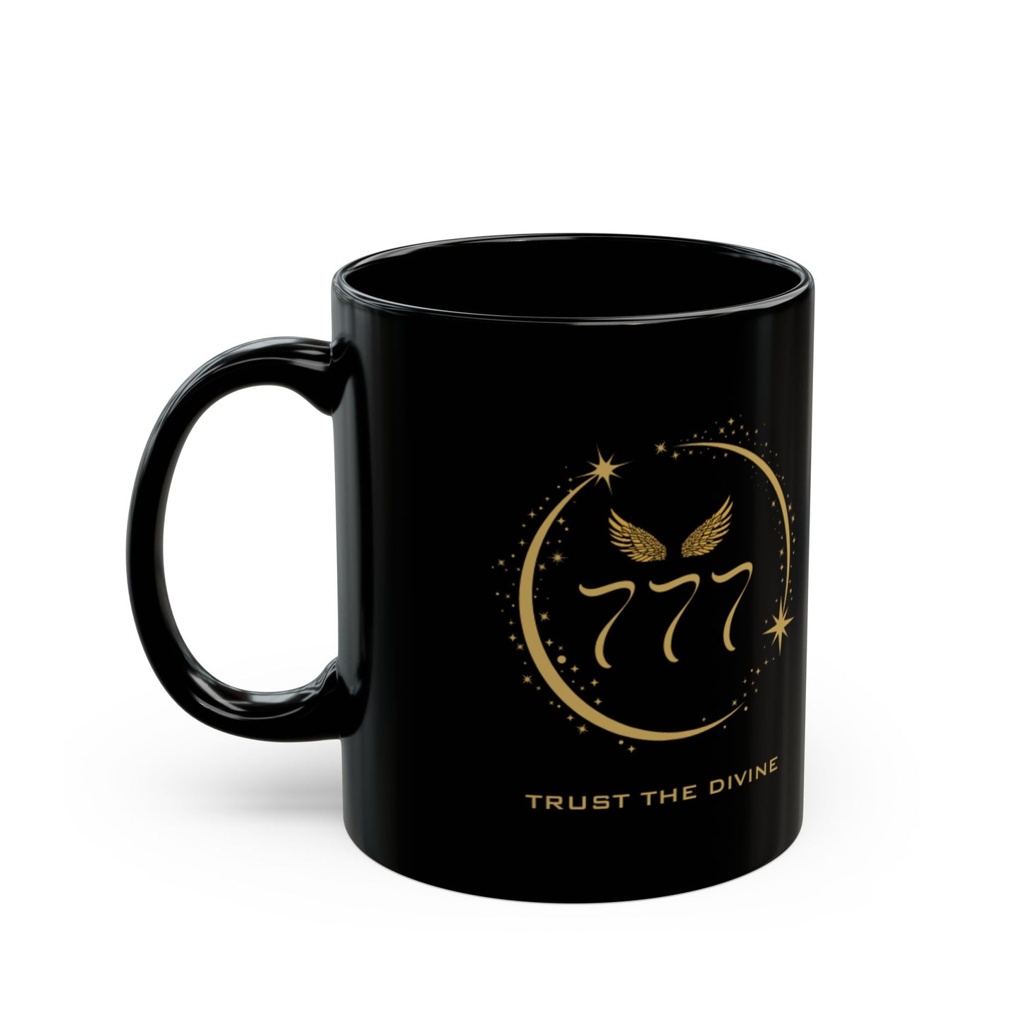 Angel 777 Affirmation DM1111 Black Mug (11oz, 15oz)