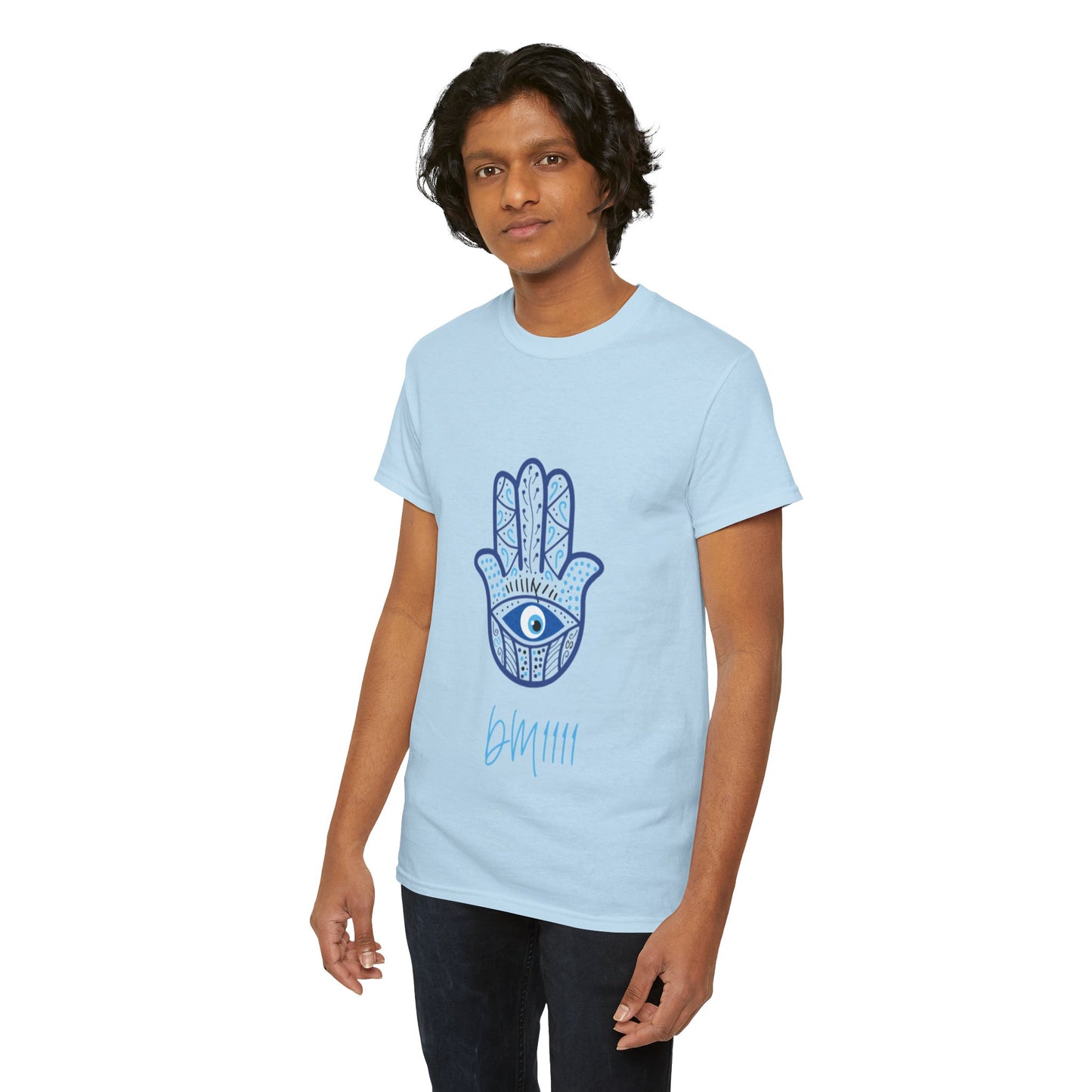 Blue Hamsa Hands DM1111 Unisex Heavy Cotton Tee