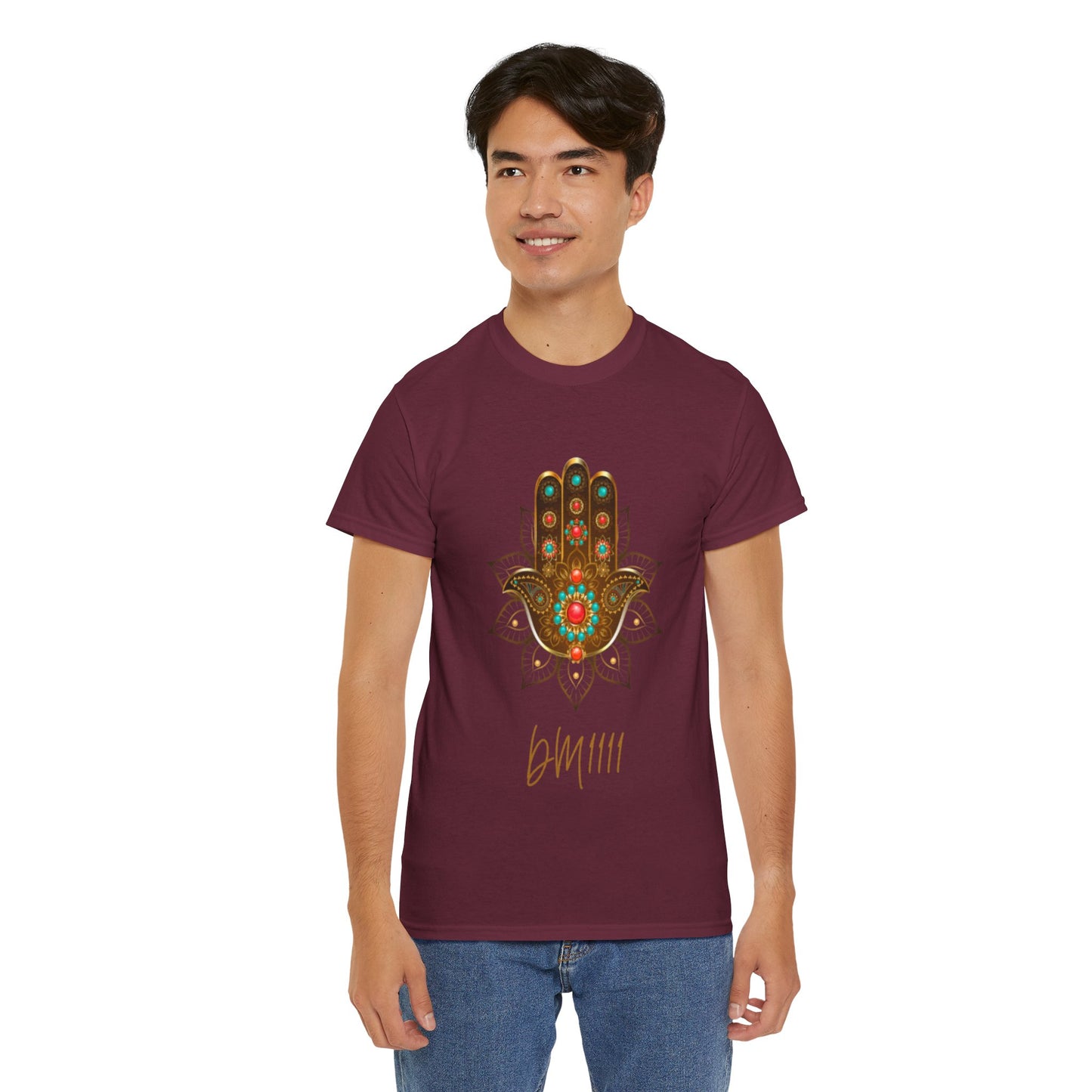 Gold Hamsa Hand DM1111 Unisex Heavy Cotton Tee