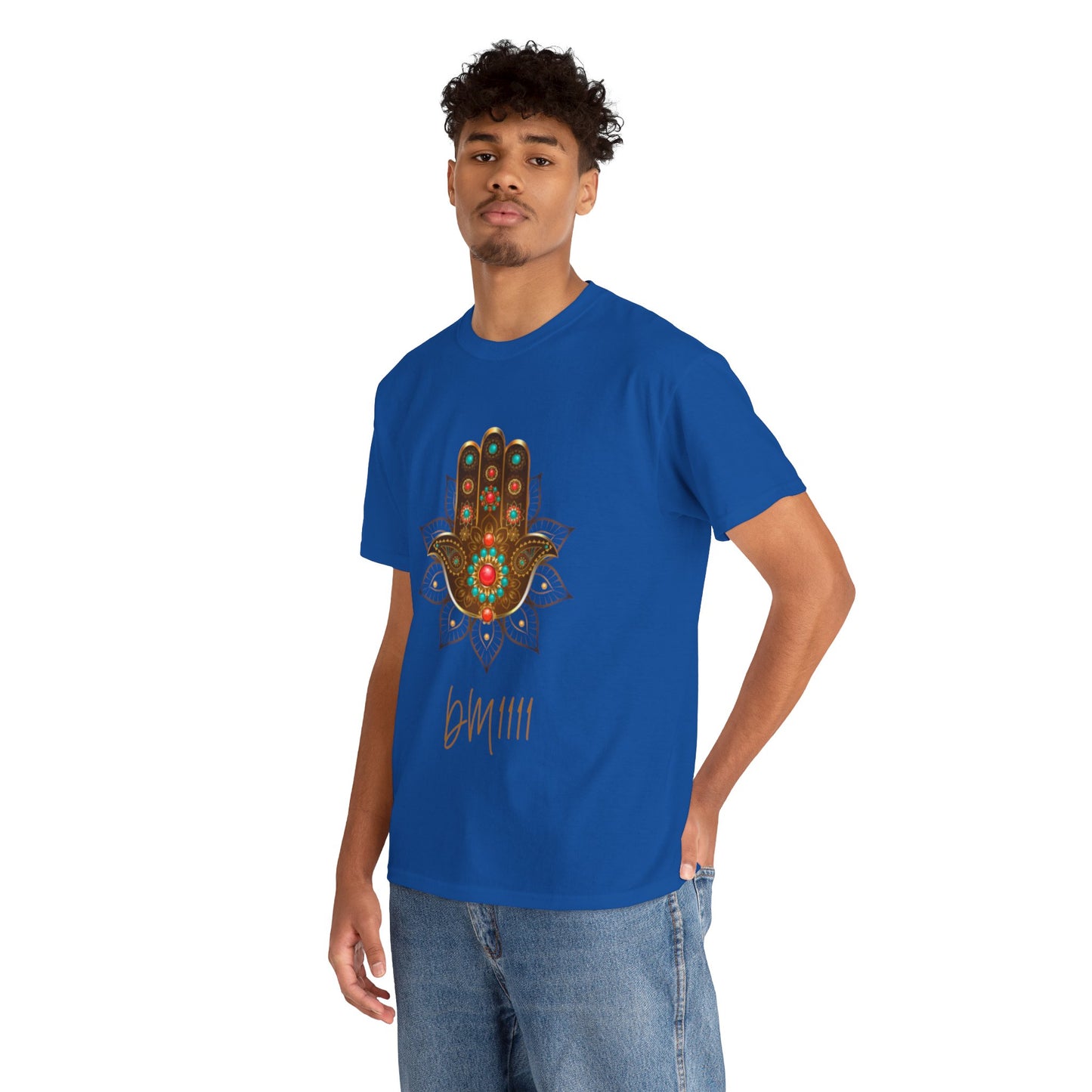 Gold Hamsa Hand DM1111 Unisex Heavy Cotton Tee