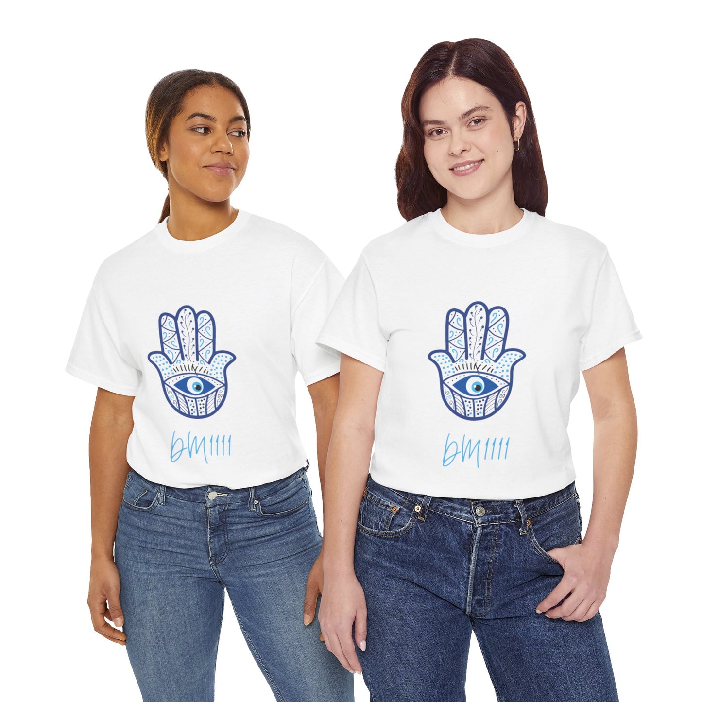 Blue Hamsa Hands DM1111 Unisex Heavy Cotton Tee