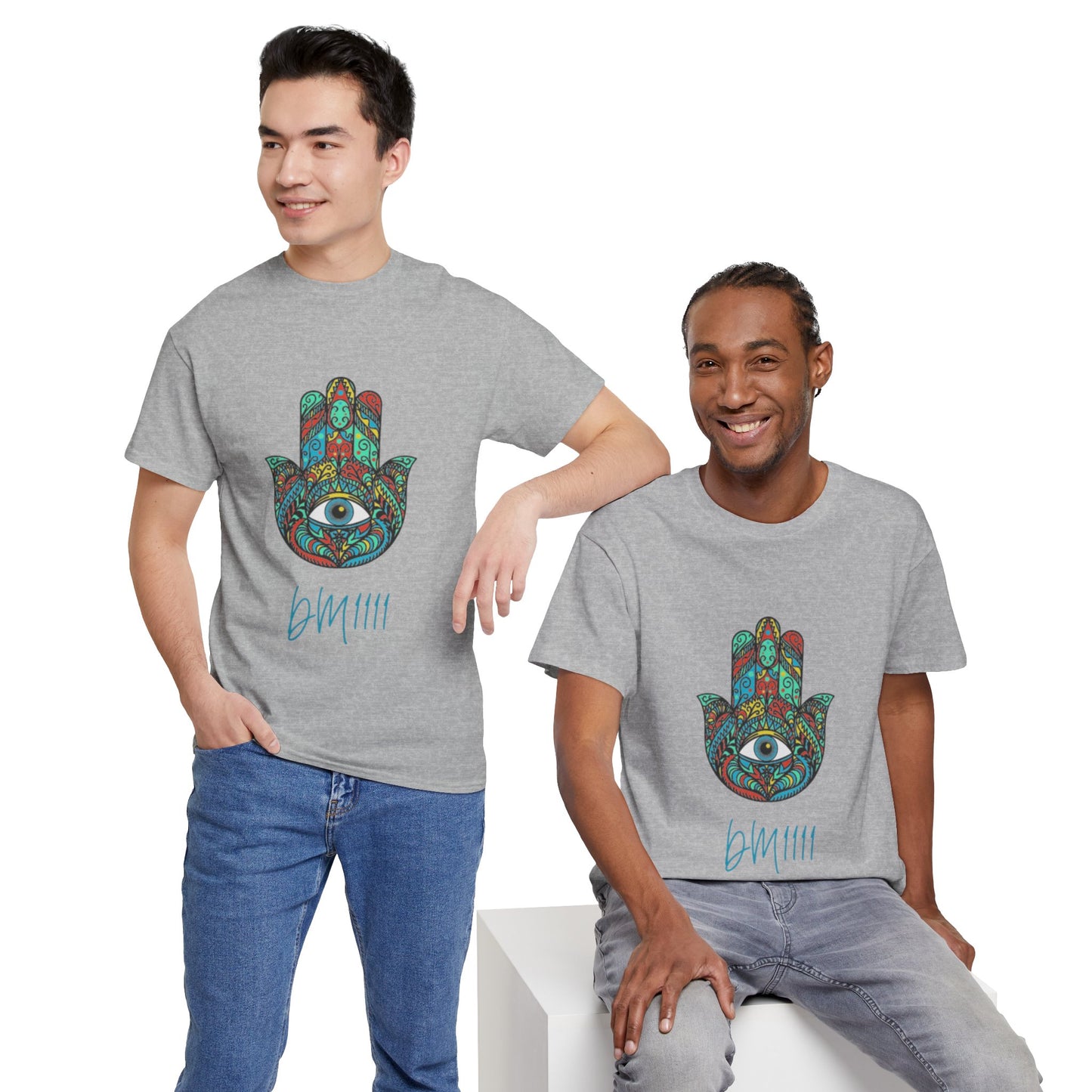 Green Hamsa Hand Eye DM1111 Unisex Heavy Cotton Tee