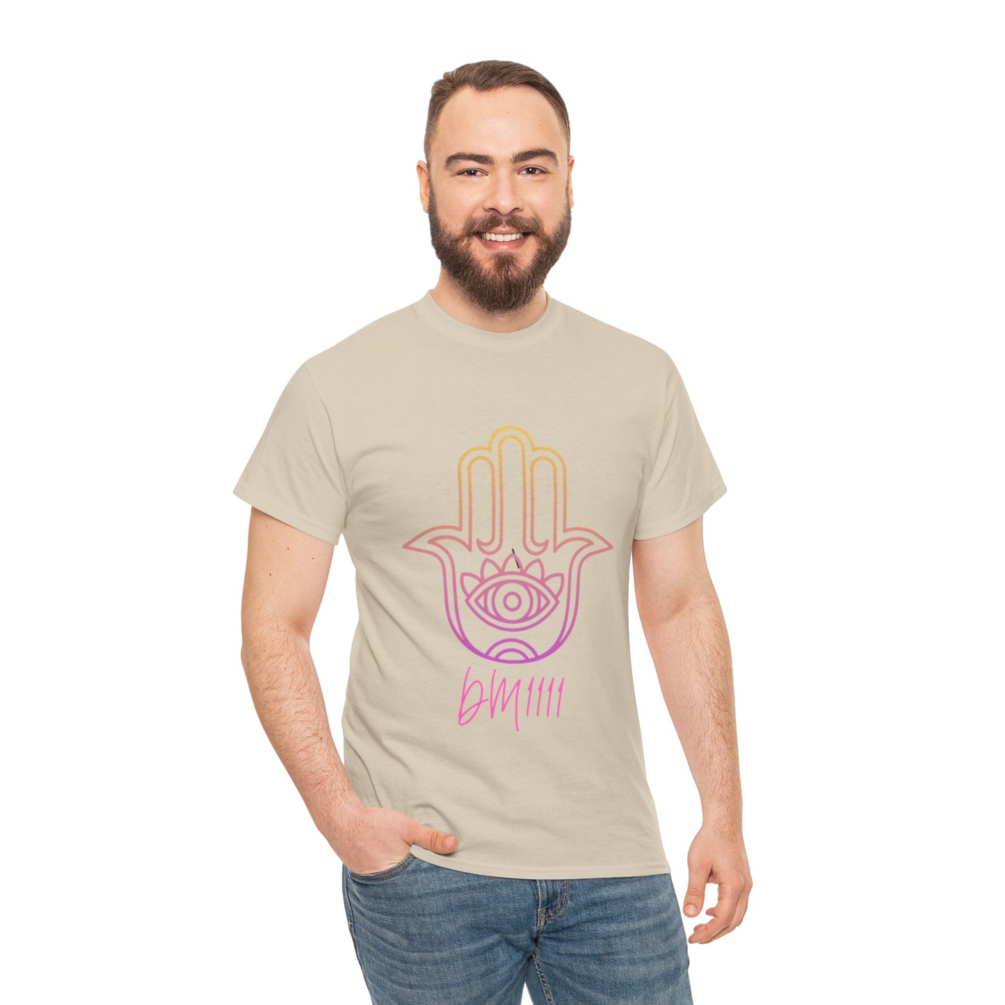 Multi Color Hamsa Hand DM1111 Unisex Heavy Cotton Tee