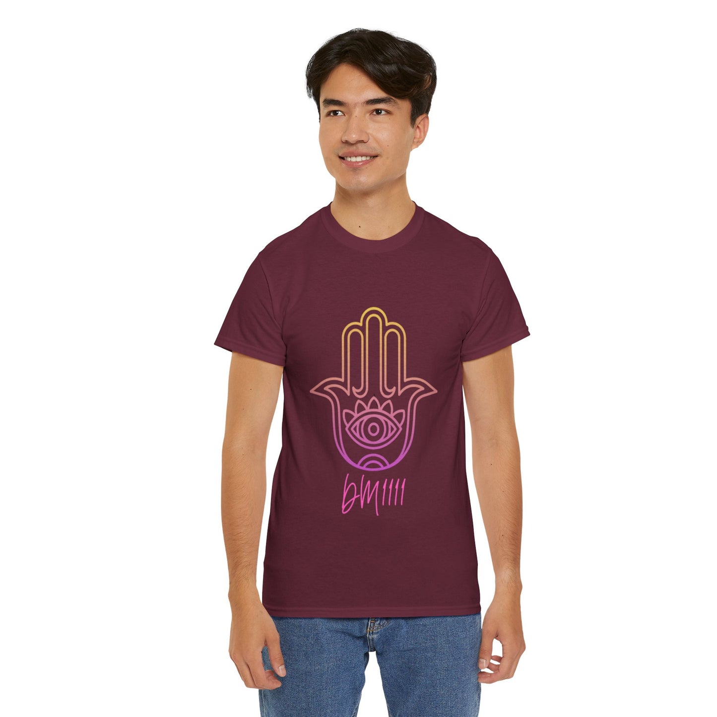 Multi Color Hamsa Hand DM1111 Unisex Heavy Cotton Tee