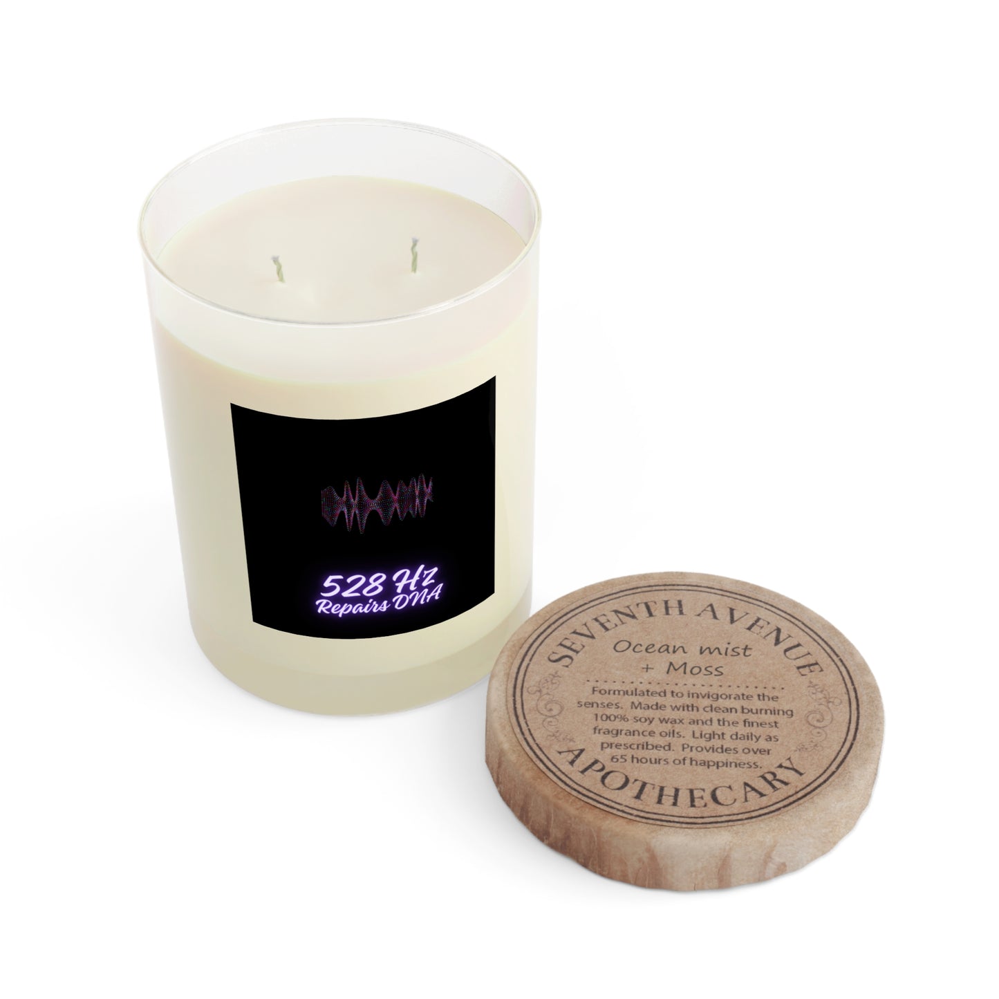 528 Hz - Repairs DNA - Scented Candle - Full Glass, 11oz