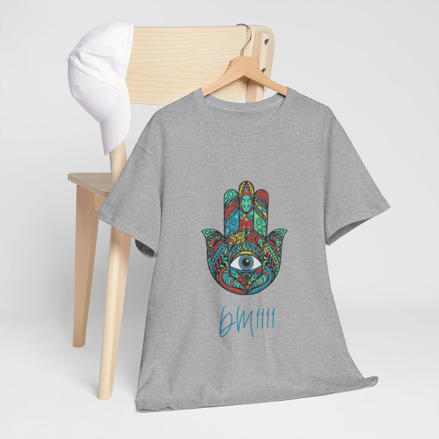 Green Hamsa Hand Eye DM1111 Unisex Heavy Cotton Tee