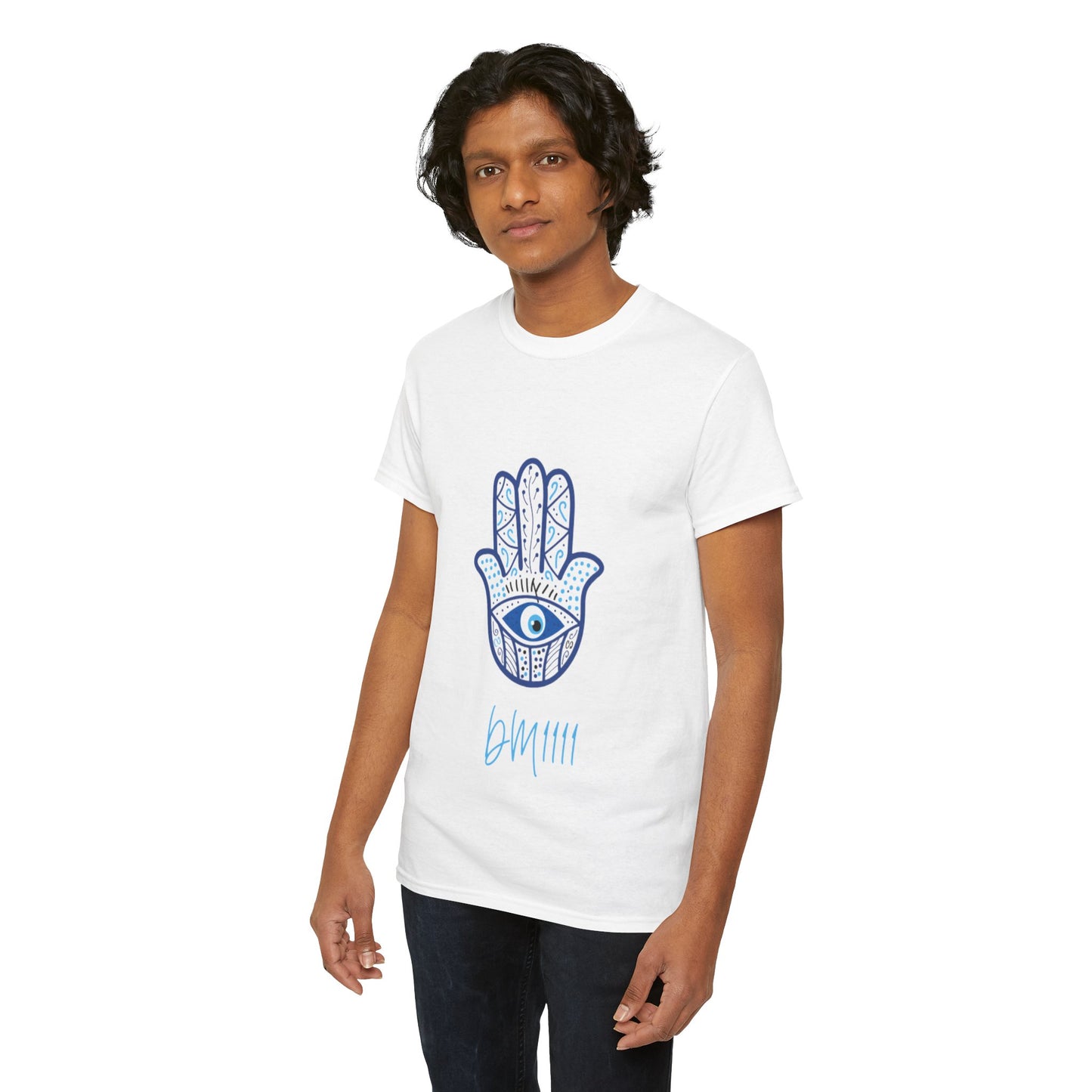 Blue Hamsa Hands DM1111 Unisex Heavy Cotton Tee