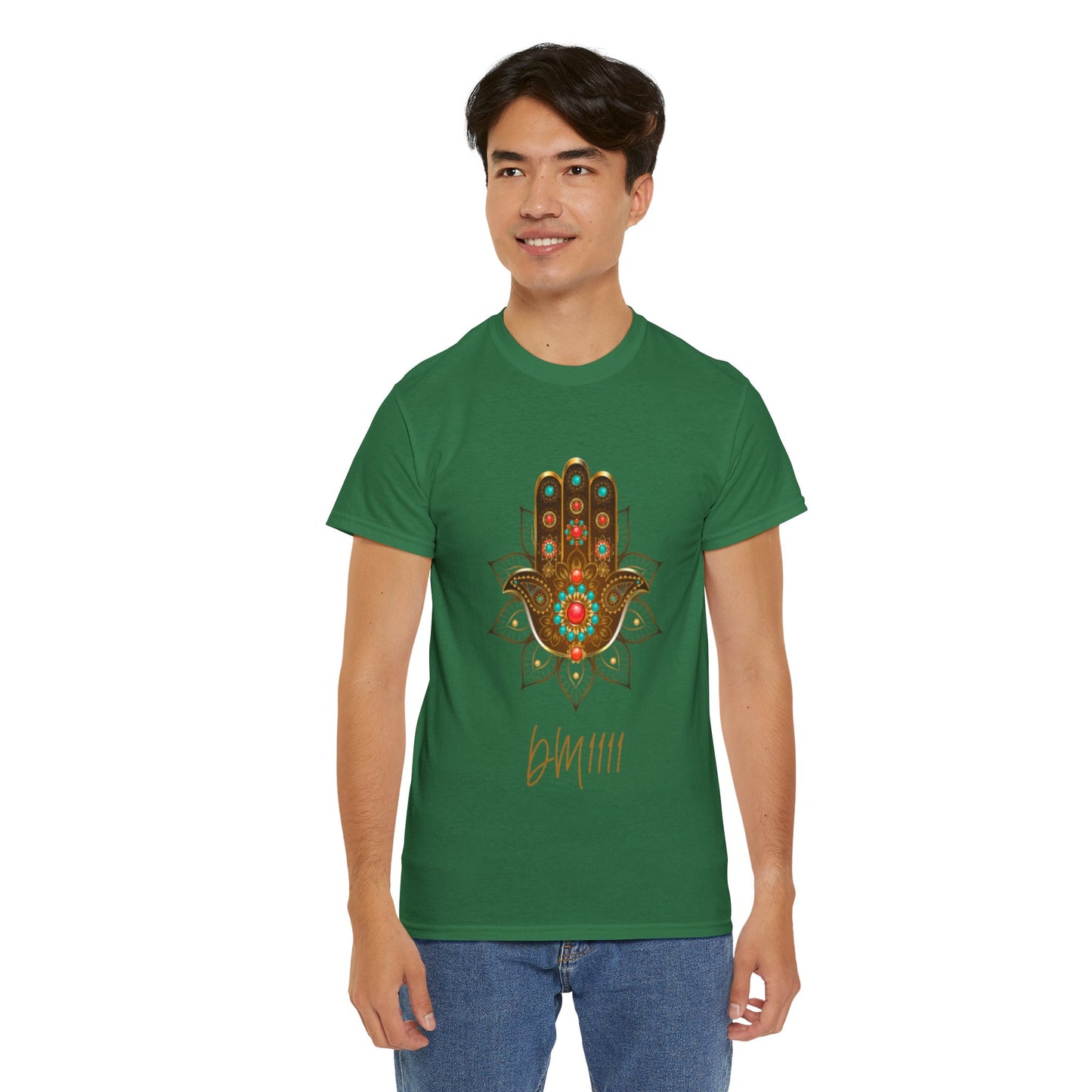 Gold Hamsa Hand DM1111 Unisex Heavy Cotton Tee