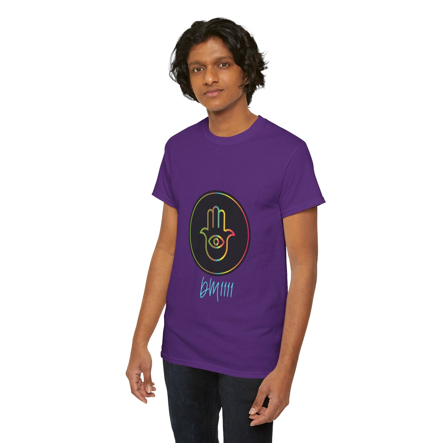 Rainbow Hamsa Hand DM1111 Unisex Heavy Cotton Tee