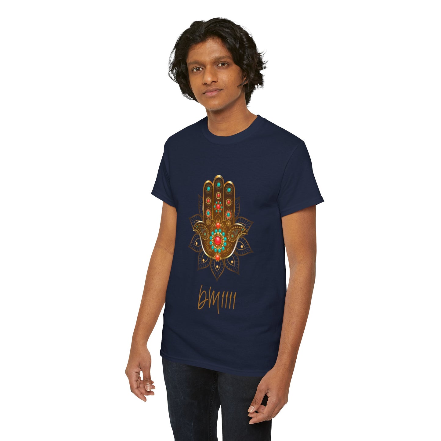 Gold Hamsa Hand DM1111 Unisex Heavy Cotton Tee